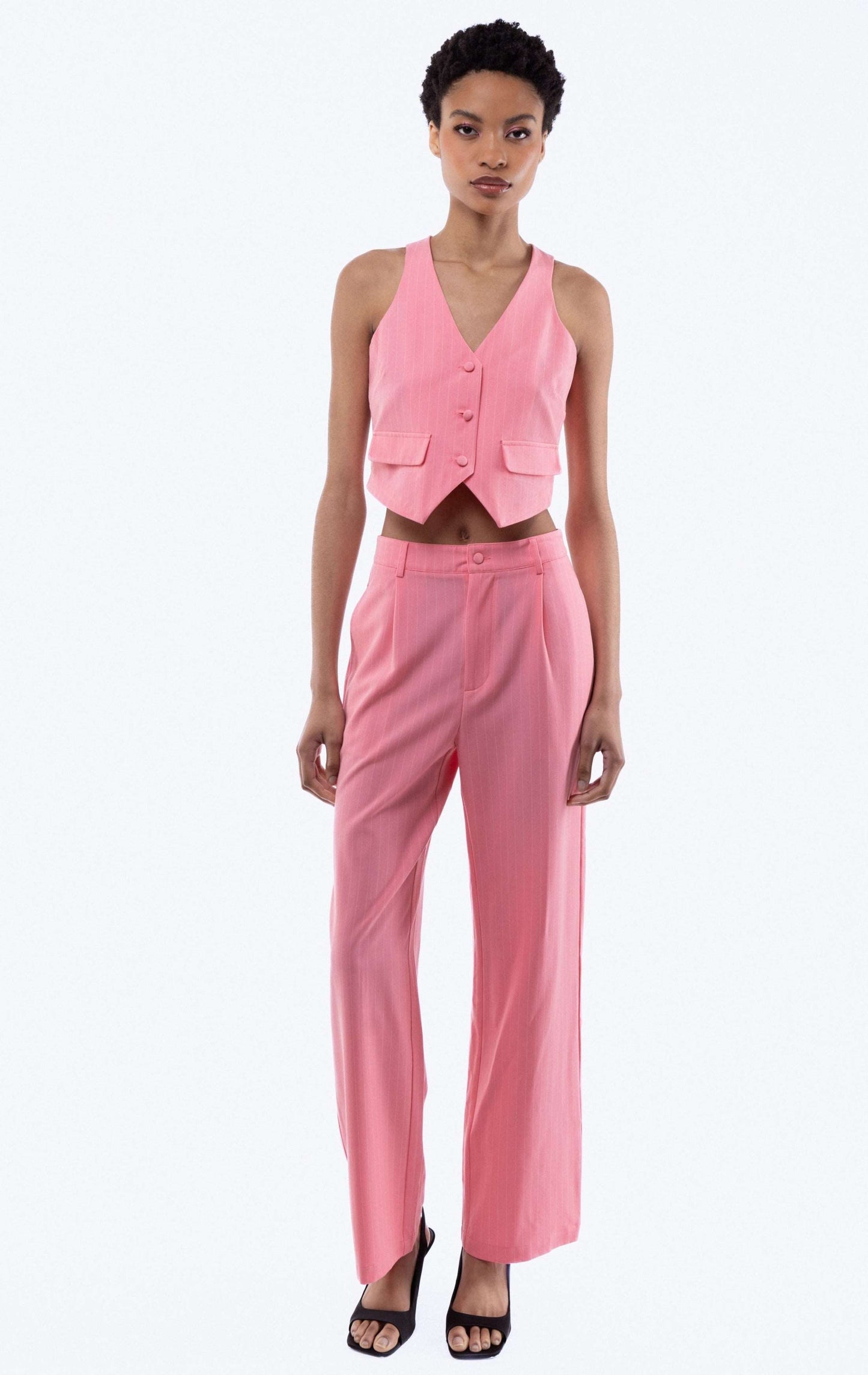 Amahle Pinstripe Wide Leg Trousers