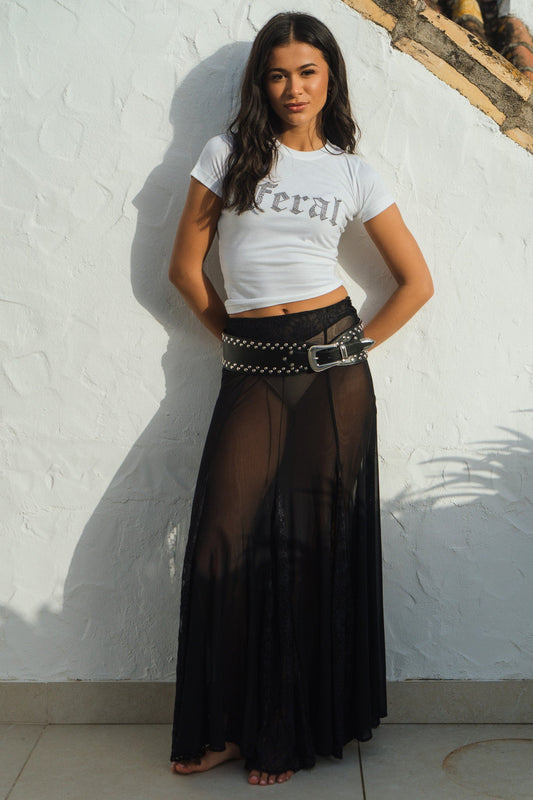 FERAL RHINESTONE FITTED TEE SILKROAD DAUGHTERS