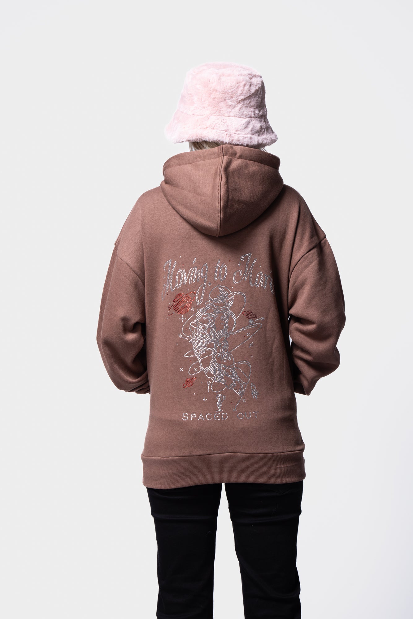 Rhinestone Embellished Long Sleeve Hooded Zip-Up Sweatshirt SILKROAD DAUGHTERS