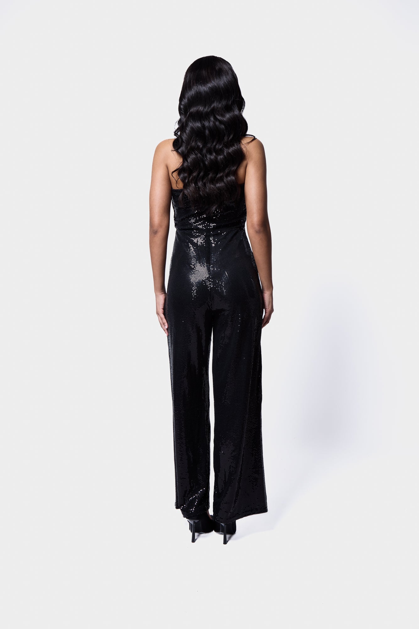 Sequin Jumpsuit Cowl Neck SILKROAD DAUGHTERS