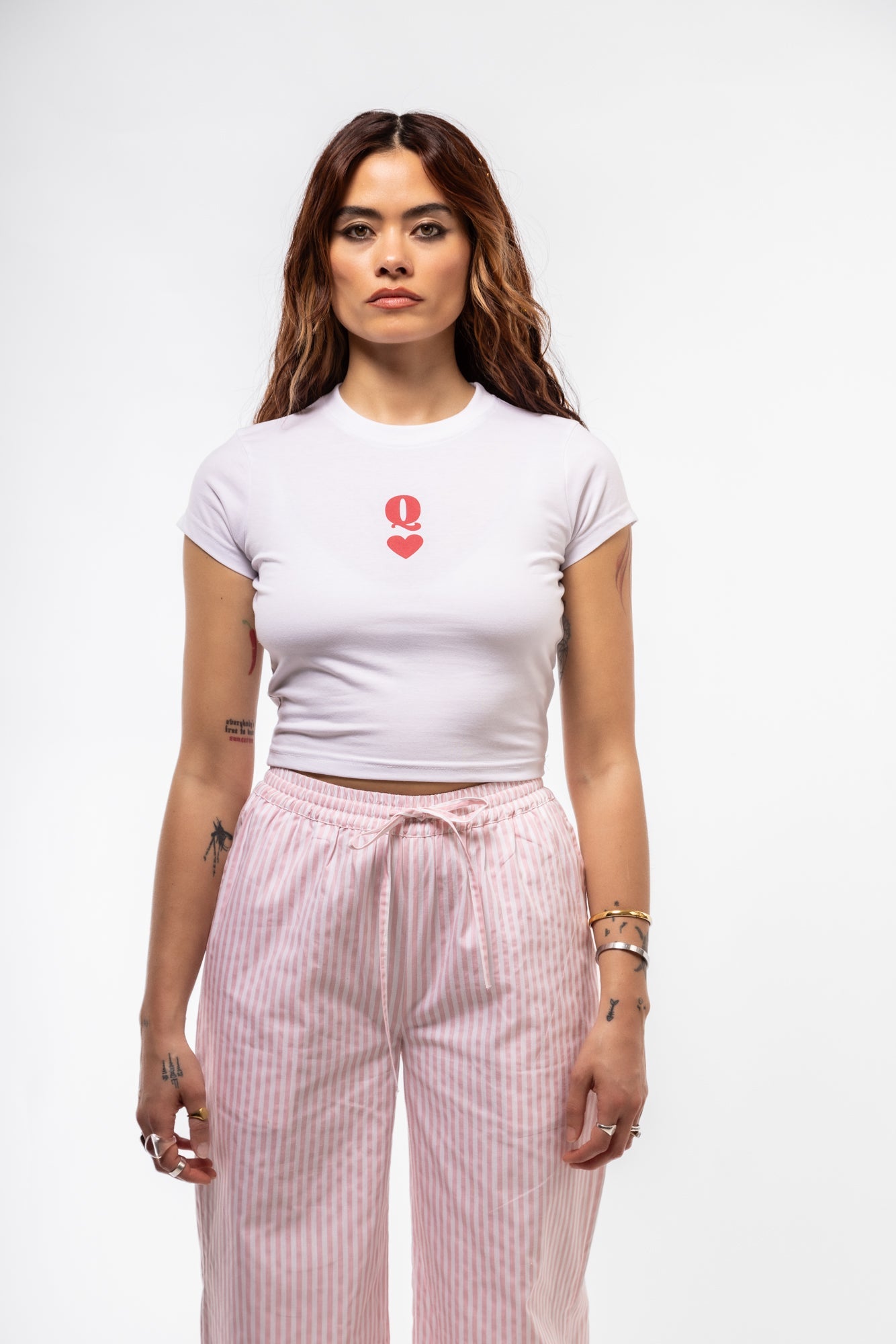 Queen of Hearts graphic tee front shot showcasing detailed illustration and classic crewneck fit