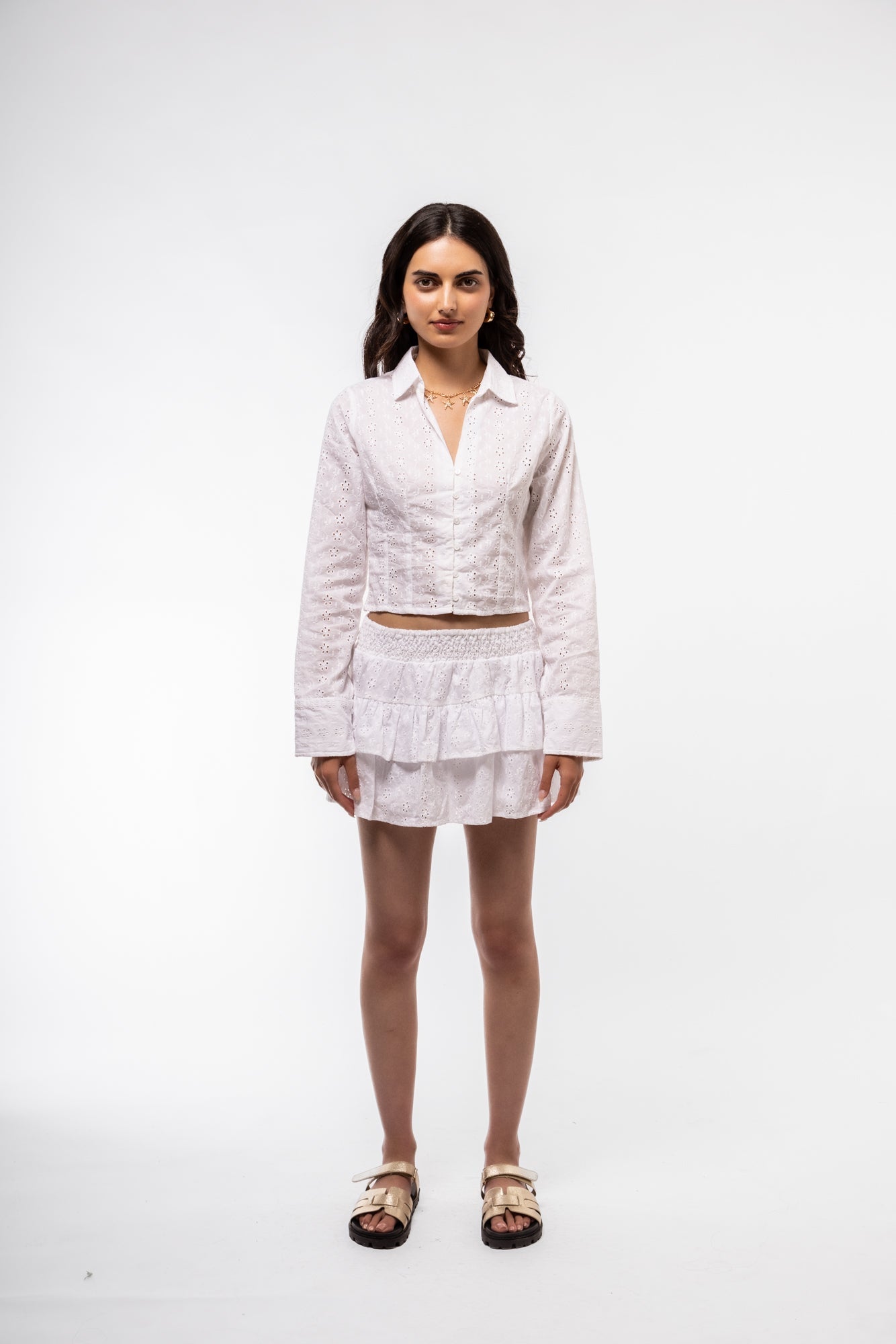 Rara style mini skirt with eyelet embroidery – feminine and airy