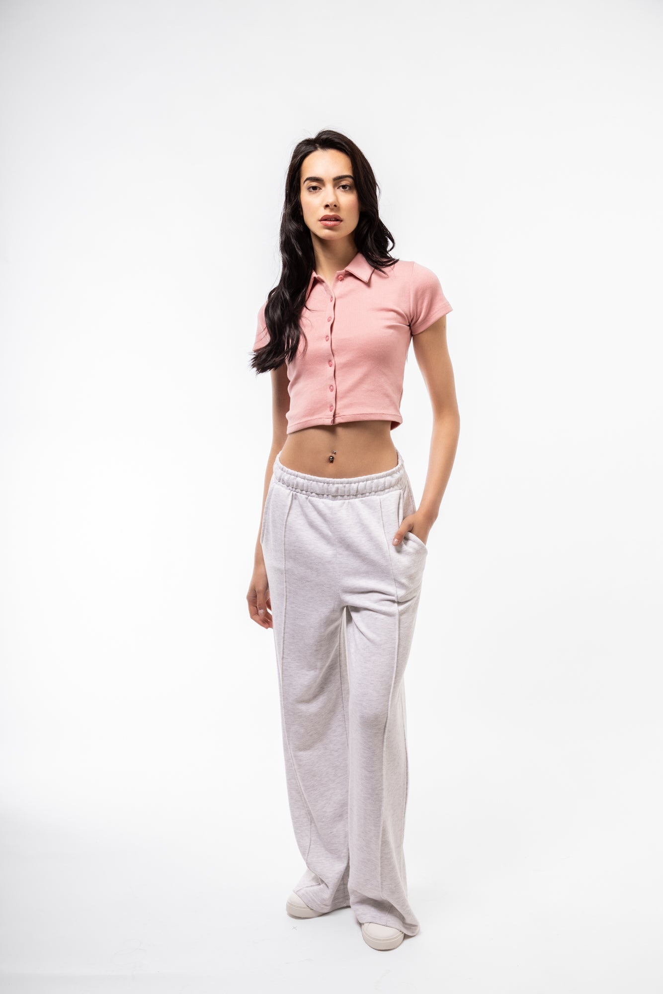 BUTTON HALF PLACKET RACER TOP SILKROAD DAUGHTERS