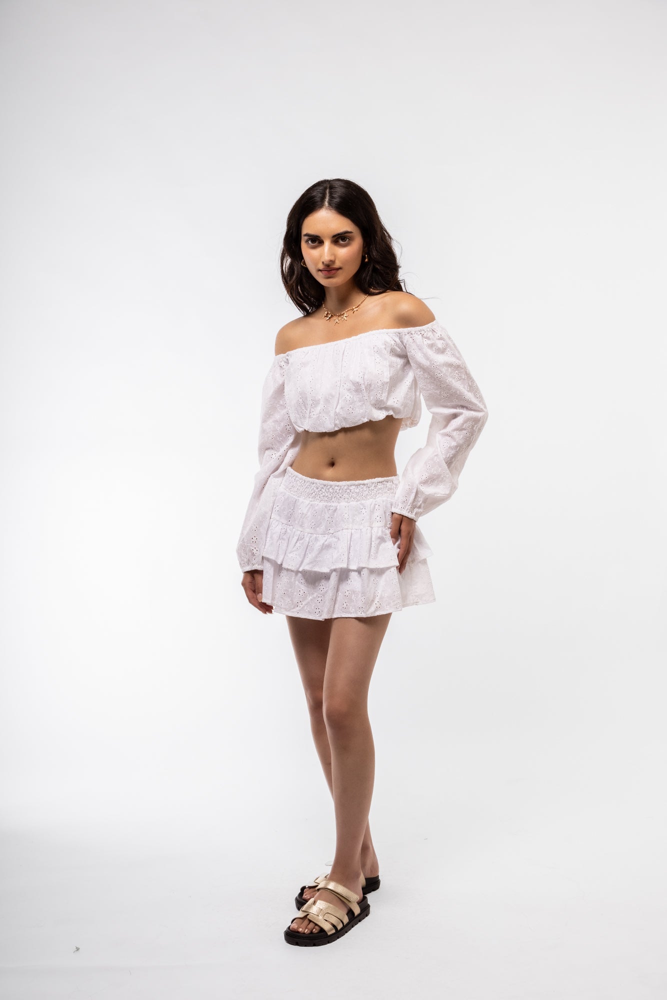 BRODERIE RARA FRILL MINI SKIRT SILKROAD DAUGHTERS