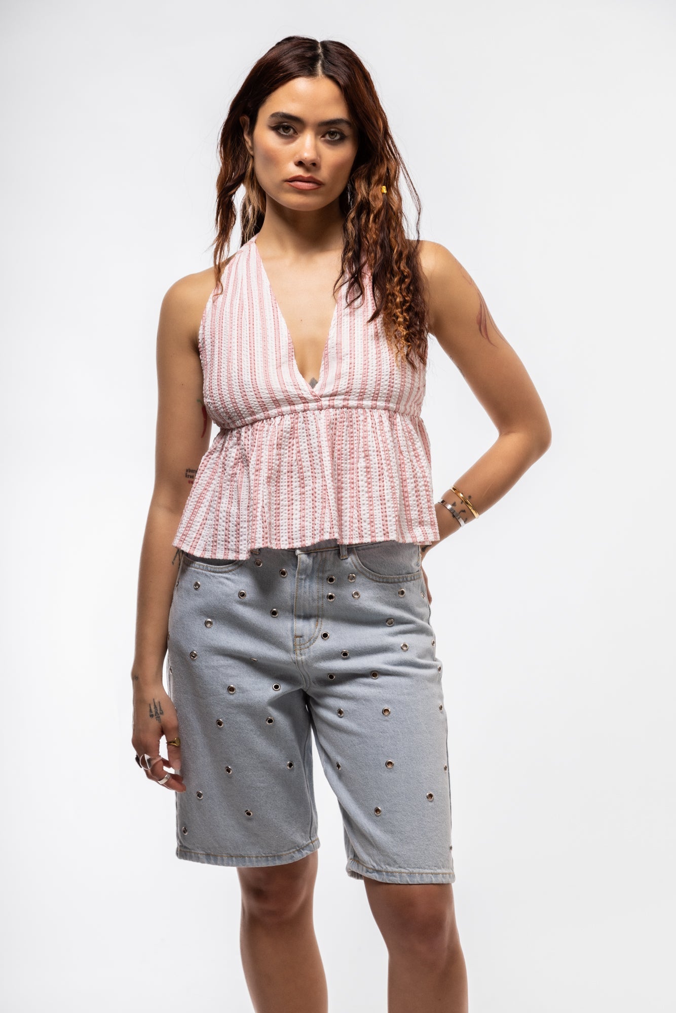 HALTER-NECK TOP WITH DETAIL BOW SILKROAD DAUGHTERS