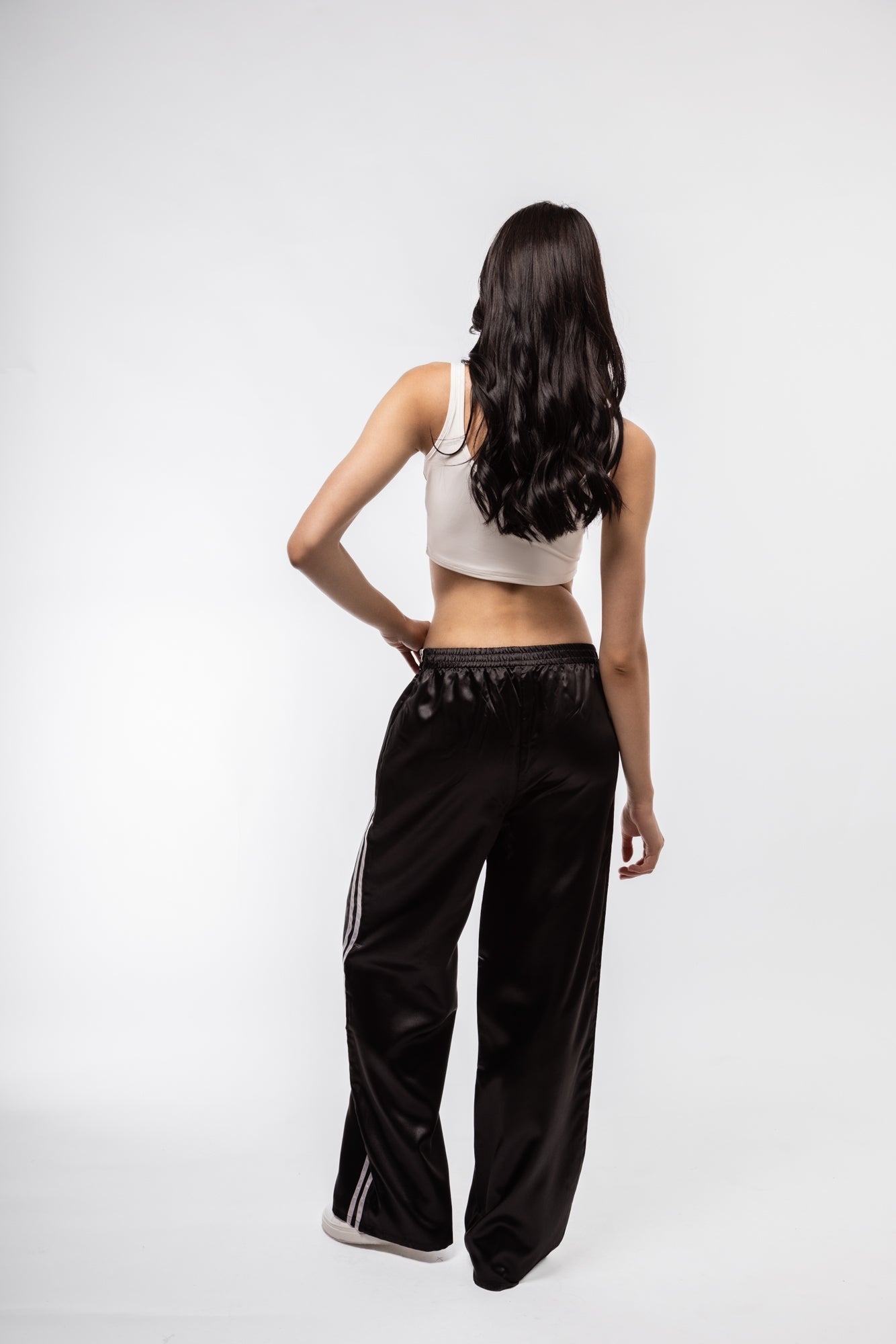 SATIN WIDE LEG SIDE STRIPE TROUSERS SILKROAD DAUGHTERS