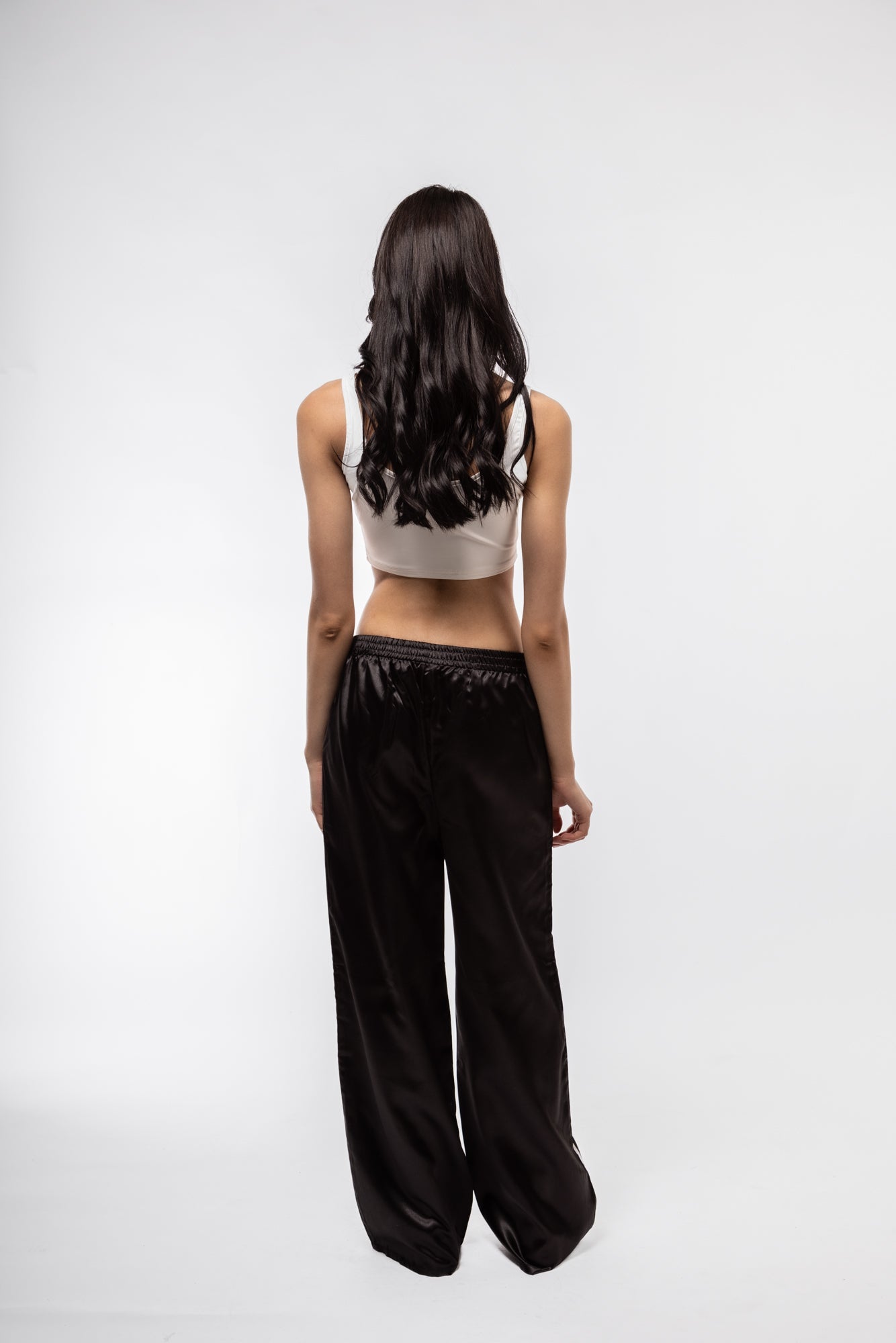 SATIN WIDE LEG SIDE STRIPE TROUSERS SILKROAD DAUGHTERS