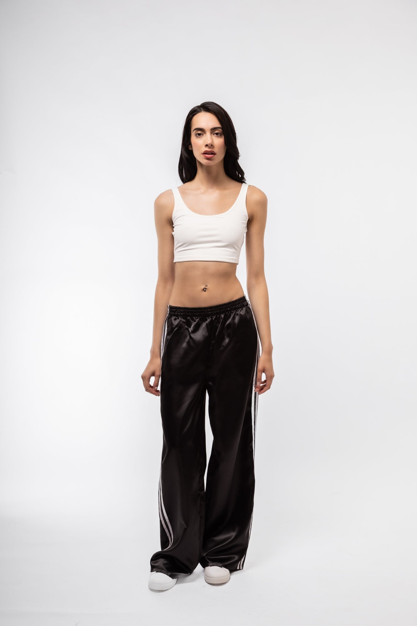SATIN WIDE LEG SIDE STRIPE TROUSERS SILKROAD DAUGHTERS
