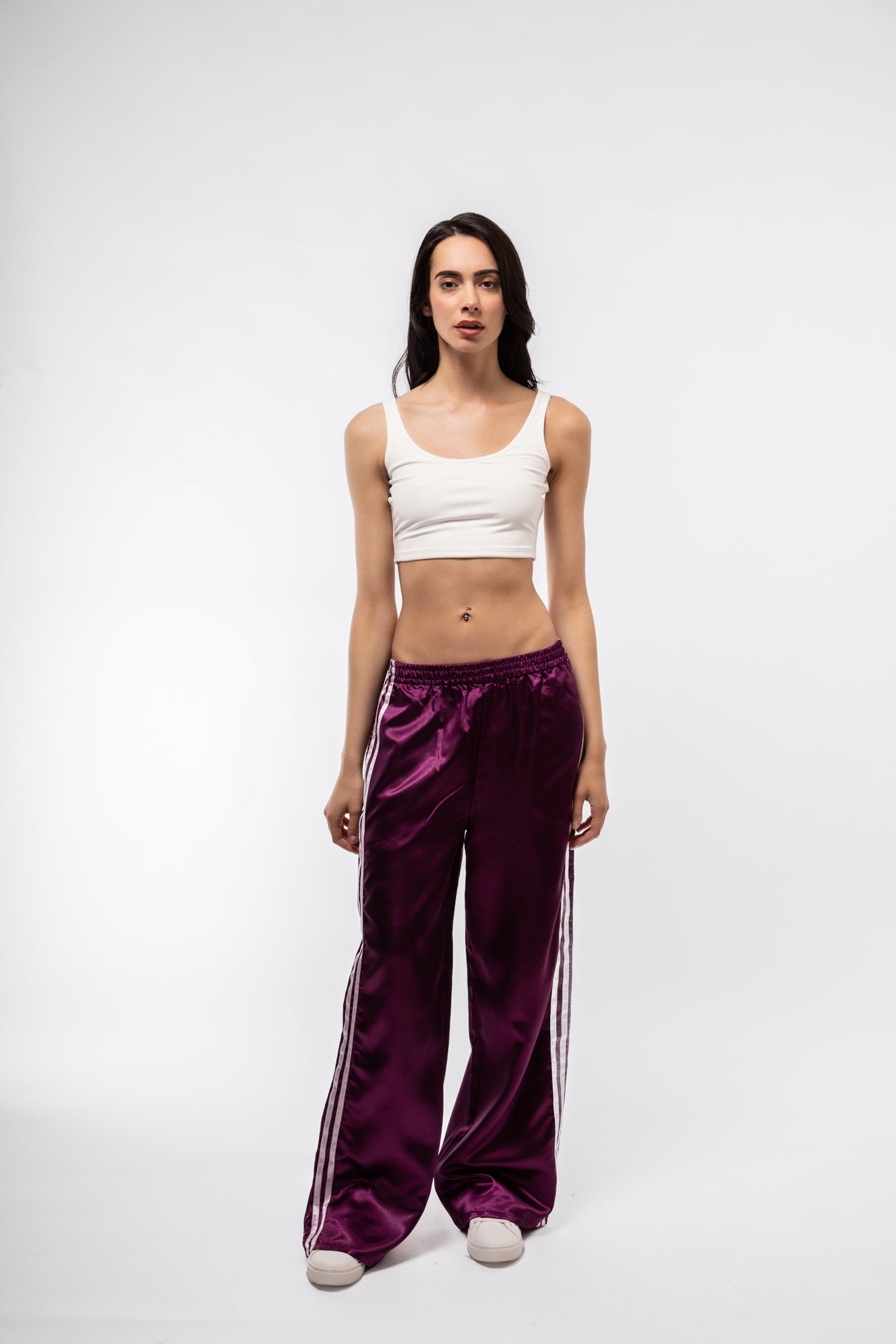 SATIN WIDE LEG SIDE STRIPE TROUSERS SILKROAD DAUGHTERS
