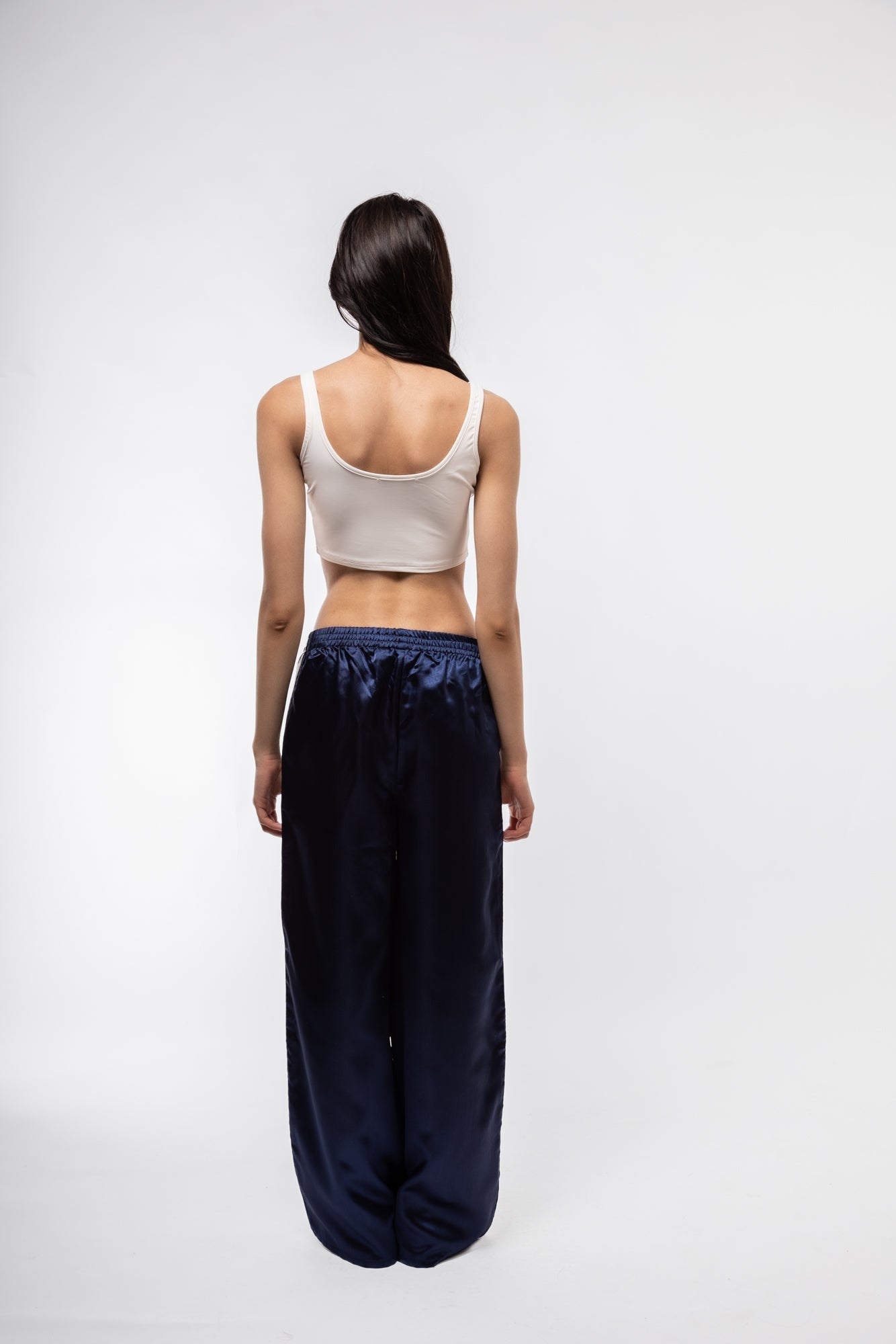 SATIN WIDE LEG SIDE STRIPE TROUSERS SILKROAD DAUGHTERS