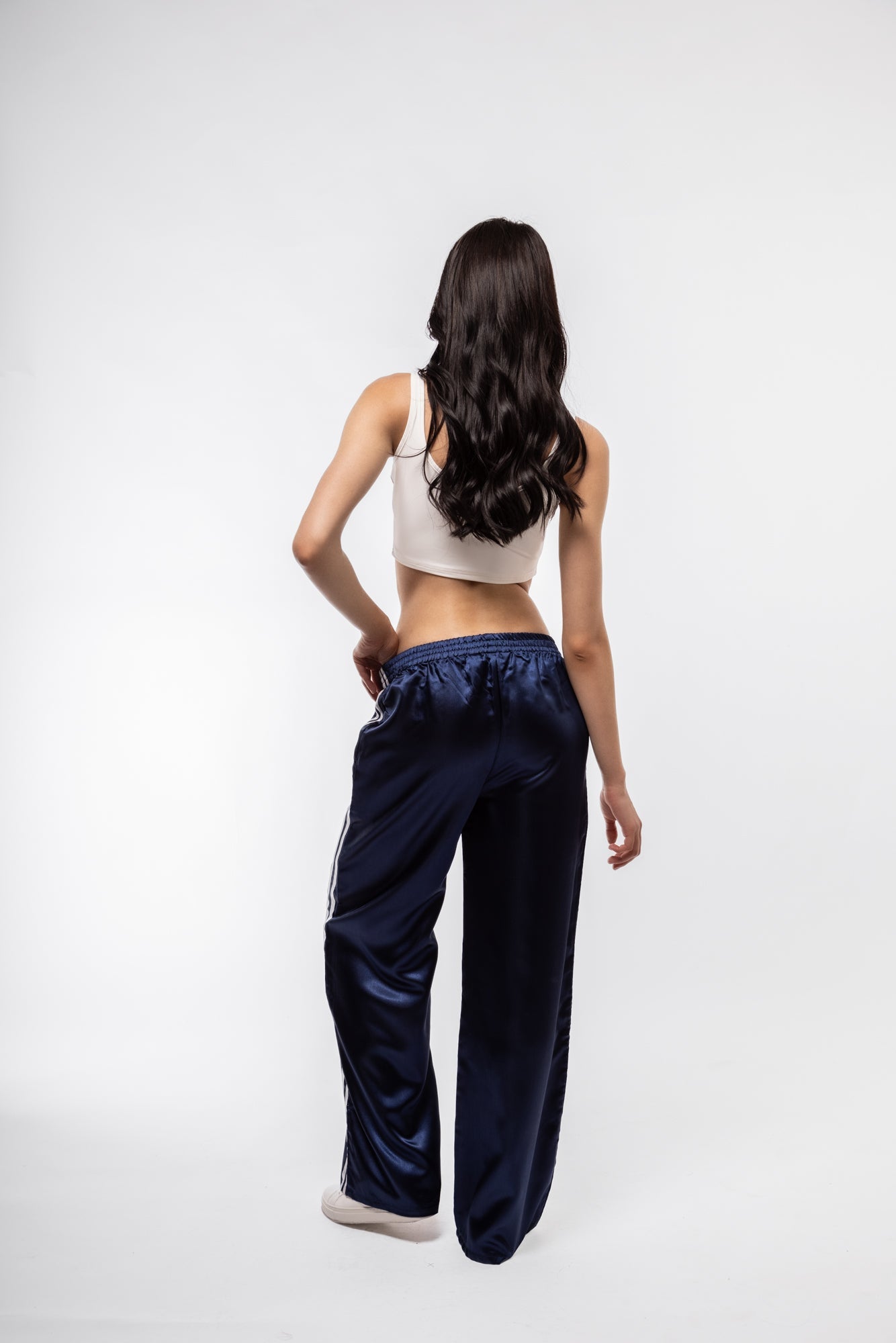 SATIN WIDE LEG SIDE STRIPE TROUSERS SILKROAD DAUGHTERS