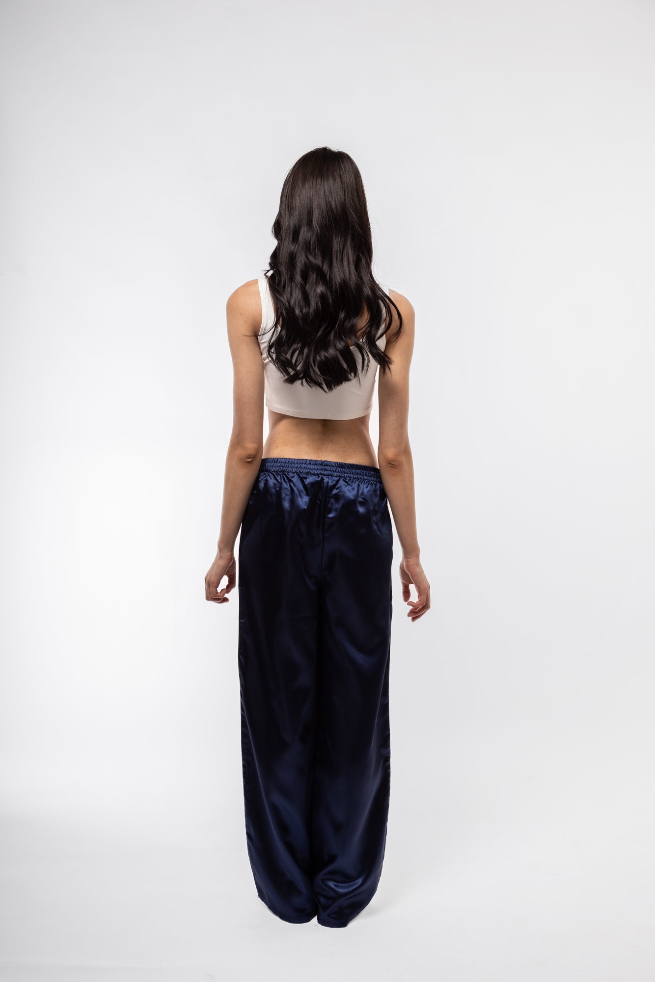 SATIN WIDE LEG SIDE STRIPE TROUSERS SILKROAD DAUGHTERS