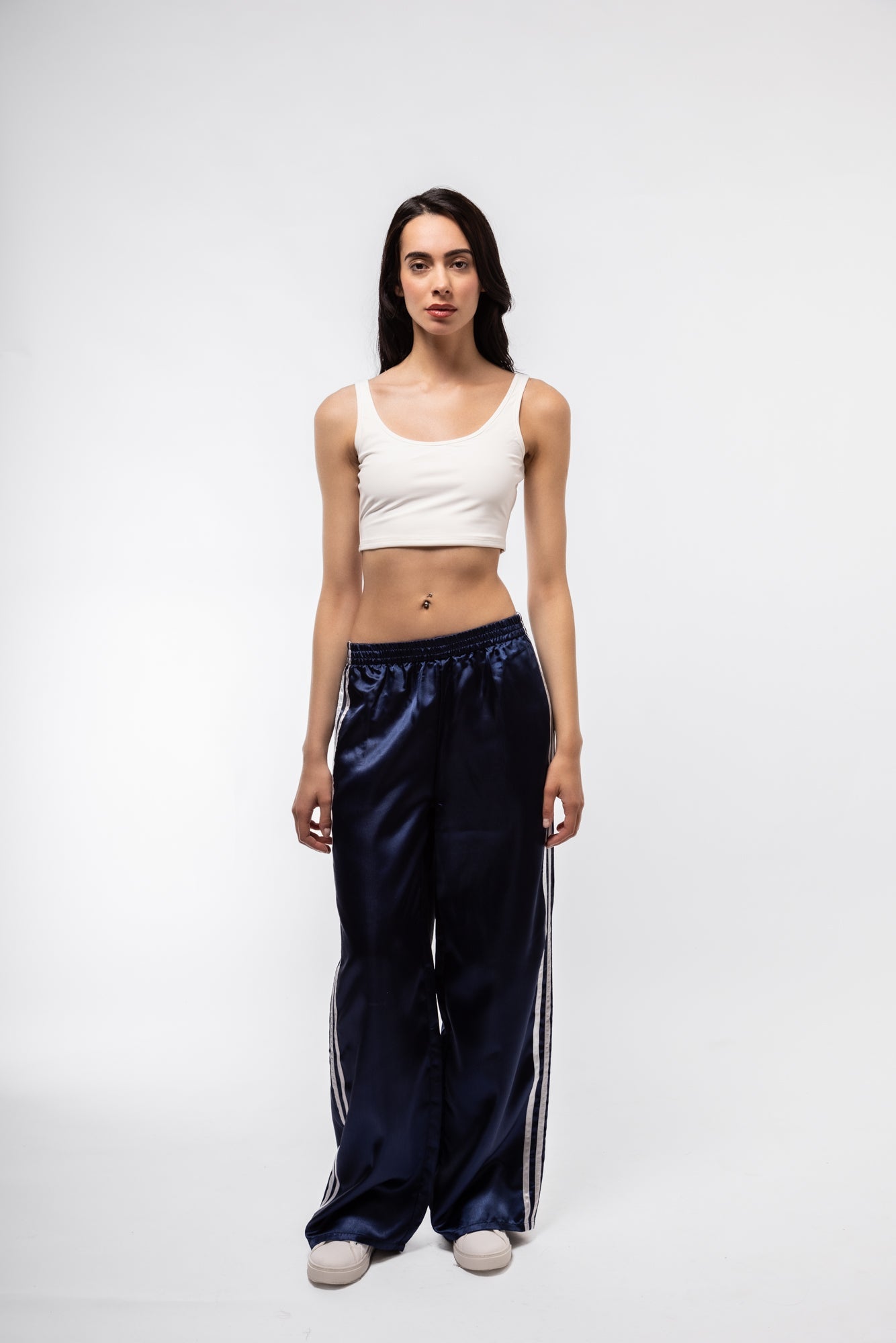SATIN WIDE LEG SIDE STRIPE TROUSERS SILKROAD DAUGHTERS