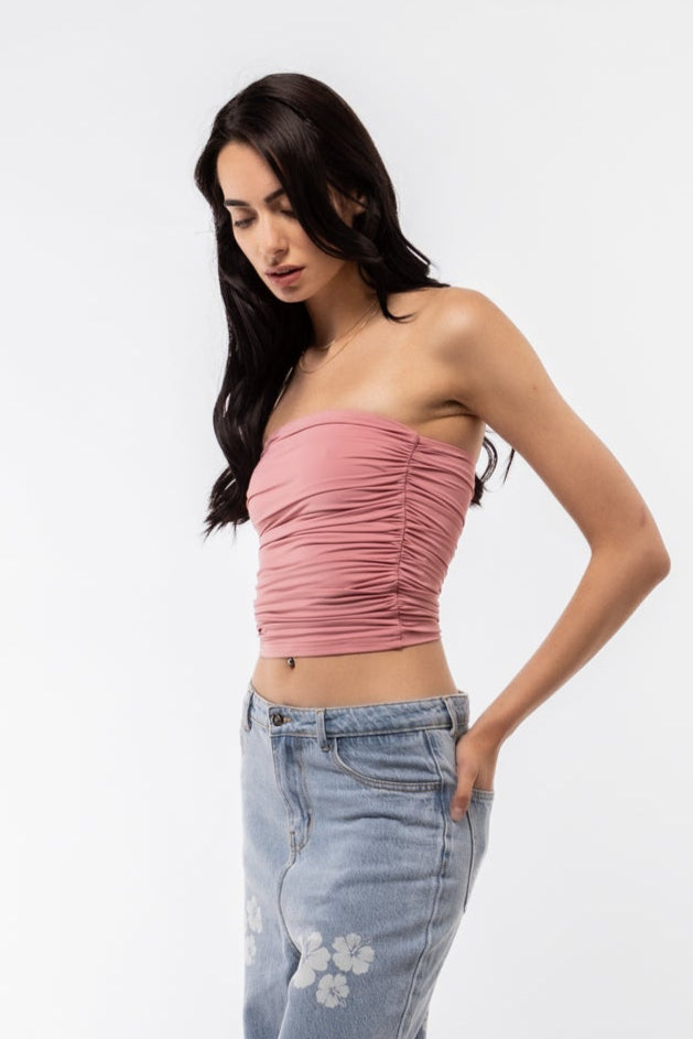 SLINKY RUCHED BANDEAU TOP SILKROAD DAUGHTERS