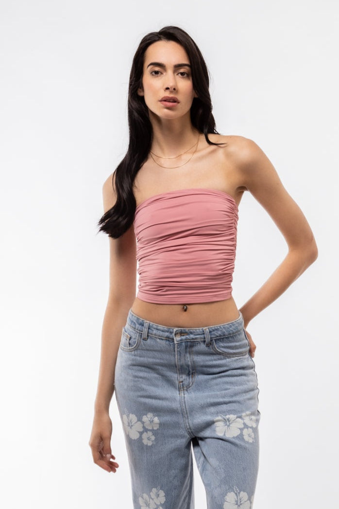 SLINKY RUCHED BANDEAU TOP SILKROAD DAUGHTERS