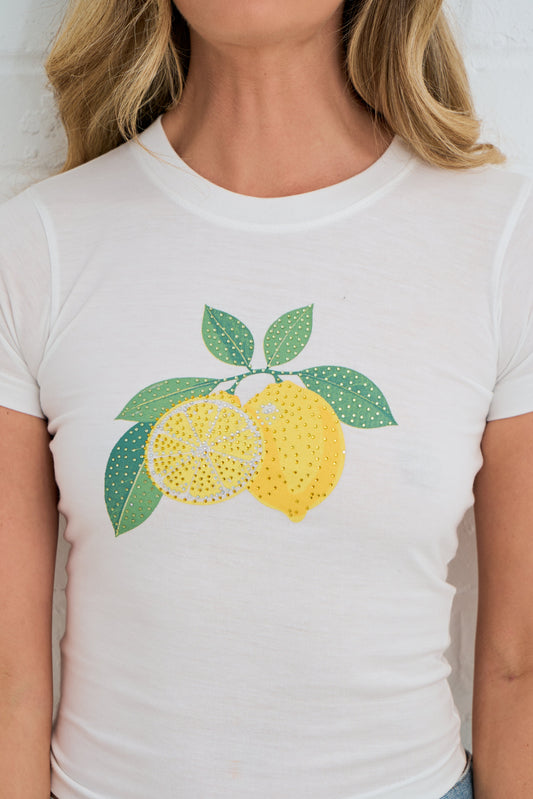 LEMON BRANCH RHINESTONE FITTED TEE SILKROAD DAUGHTERS