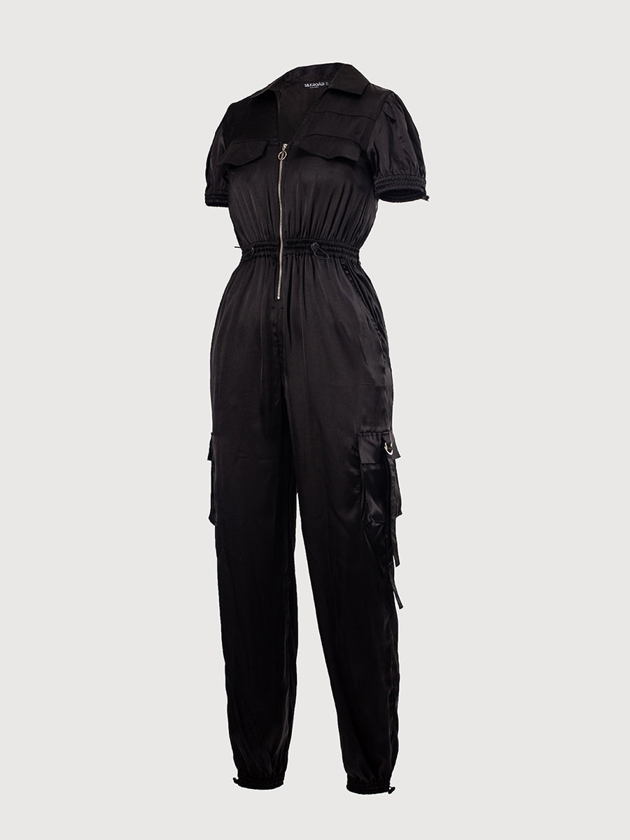 SATIN CARGO JUMPSUIT SILKROAD DAUGHTERS