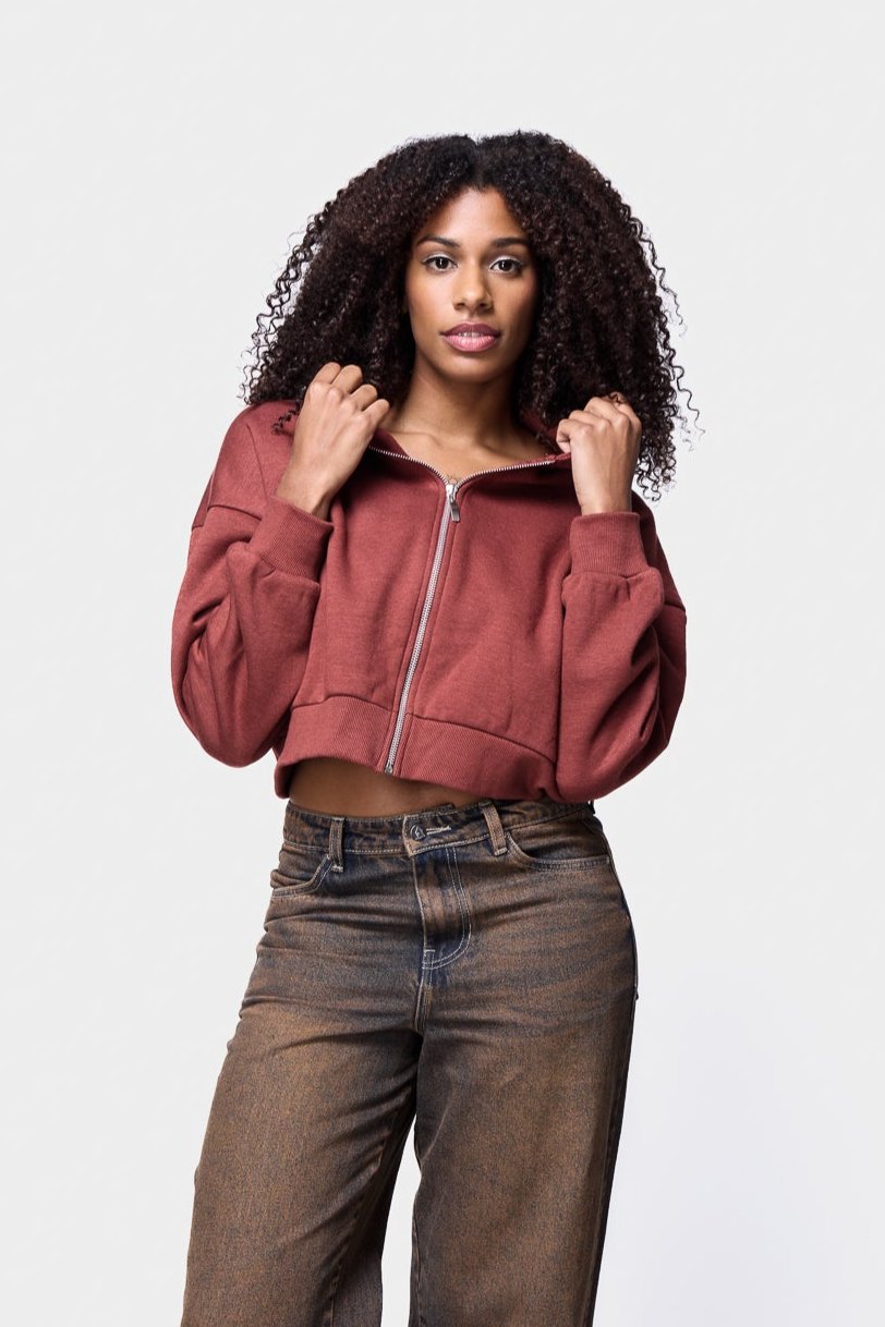 CROPPED ZIP UP HOODIE SILKROAD DAUGHTERS