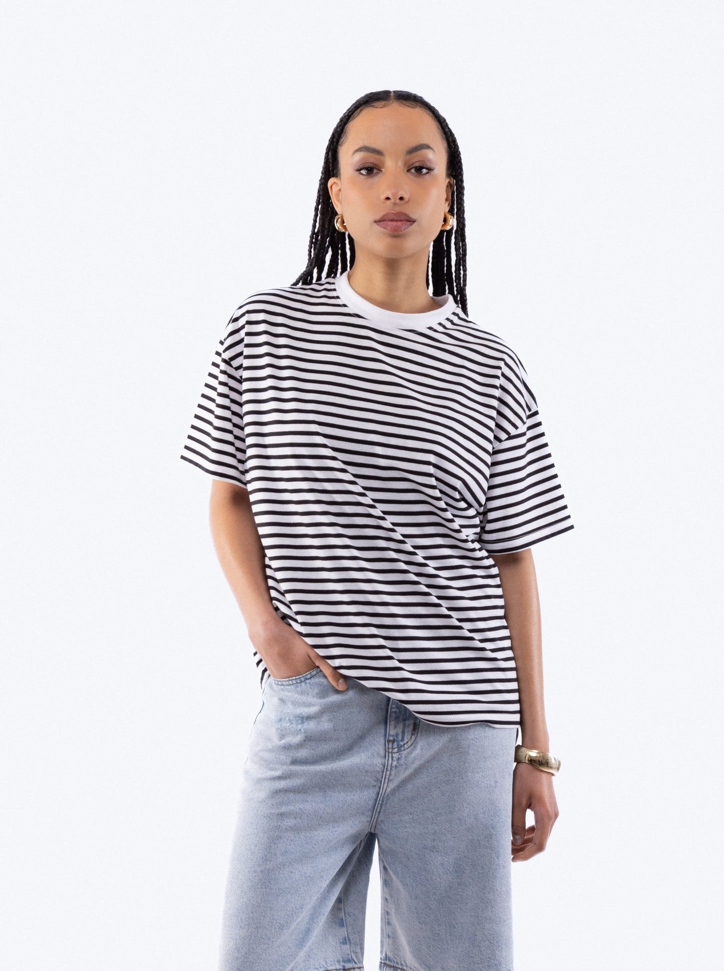 Oversized Stripe Tee, SILKROAD DAUGHTERS , Shirts & Tops, Oversized Stripe Tee