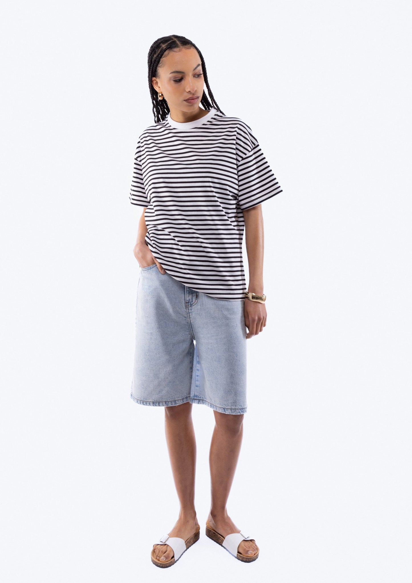 Oversized Stripe Tee, SILKROAD DAUGHTERS , Shirts & Tops, Oversized Stripe Tee