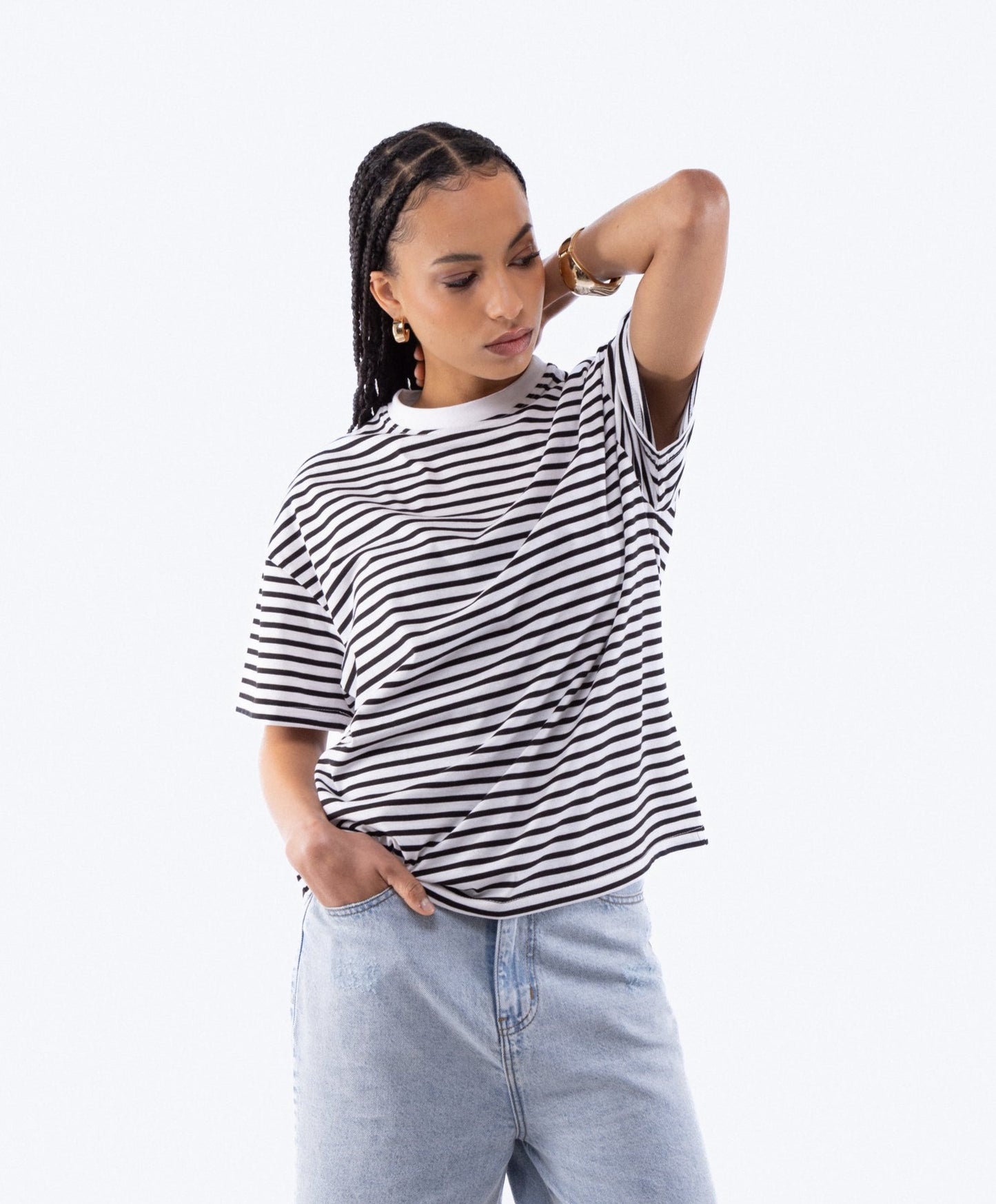 Oversized Stripe Tee, SILKROAD DAUGHTERS , Shirts & Tops, Oversized Stripe Tee