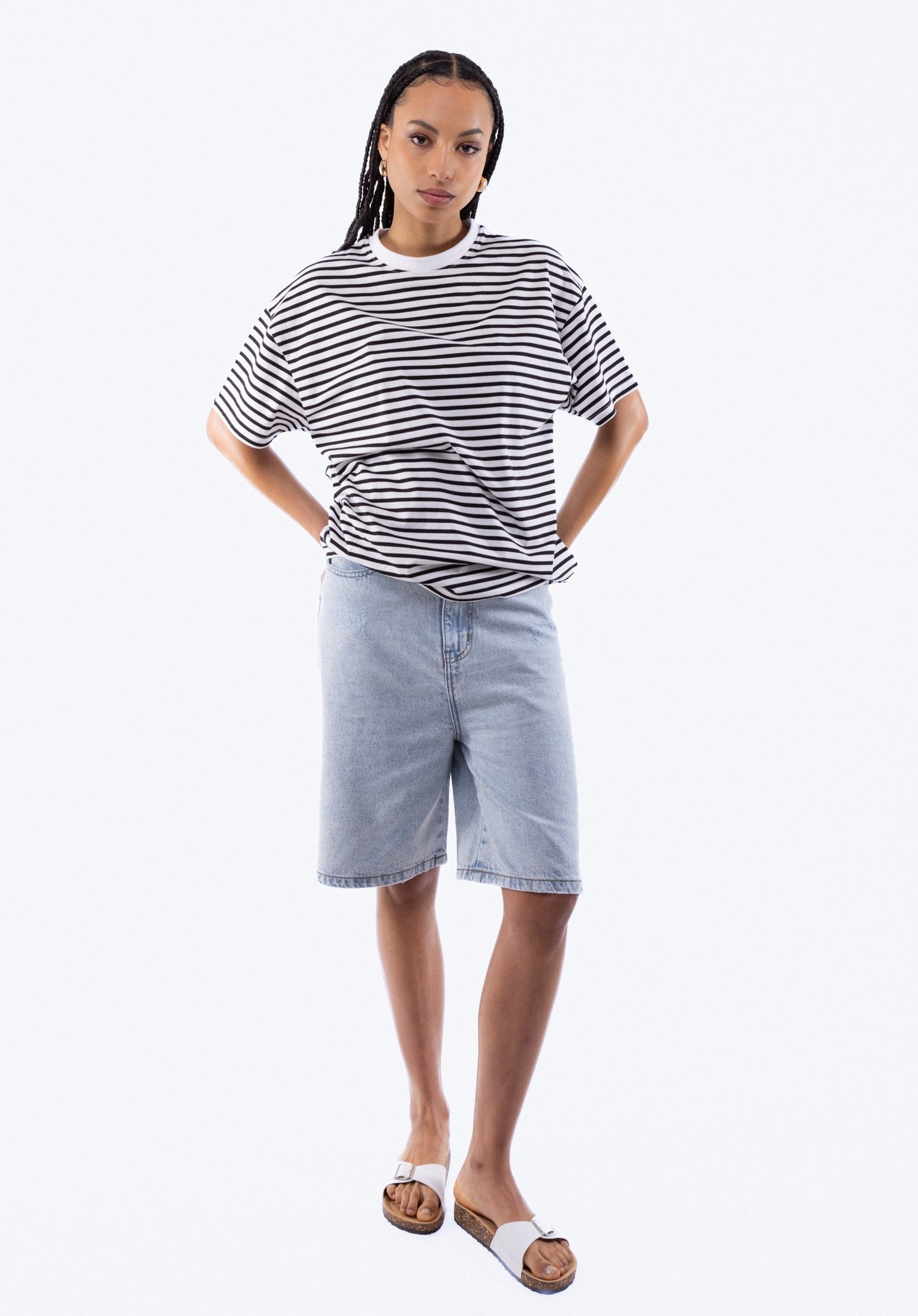 Oversized Stripe Tee, SILKROAD DAUGHTERS , Shirts & Tops, Oversized Stripe Tee