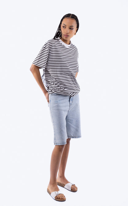 Oversized Stripe Tee, SILKROAD DAUGHTERS , Shirts & Tops, Oversized Stripe Tee