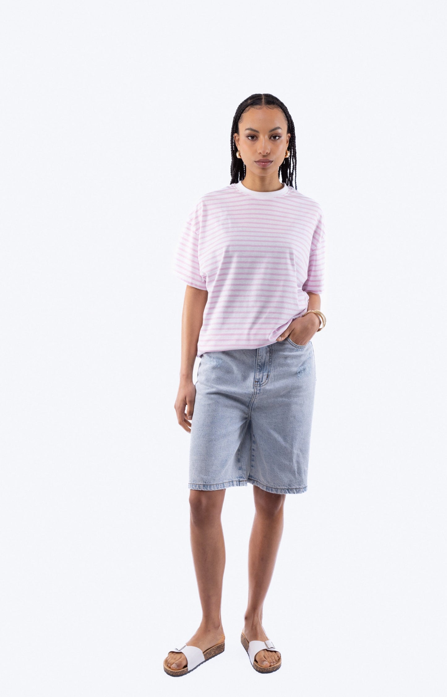 Oversized Stripe Tee, SILKROAD DAUGHTERS , Shirts & Tops, Oversized Stripe Tee