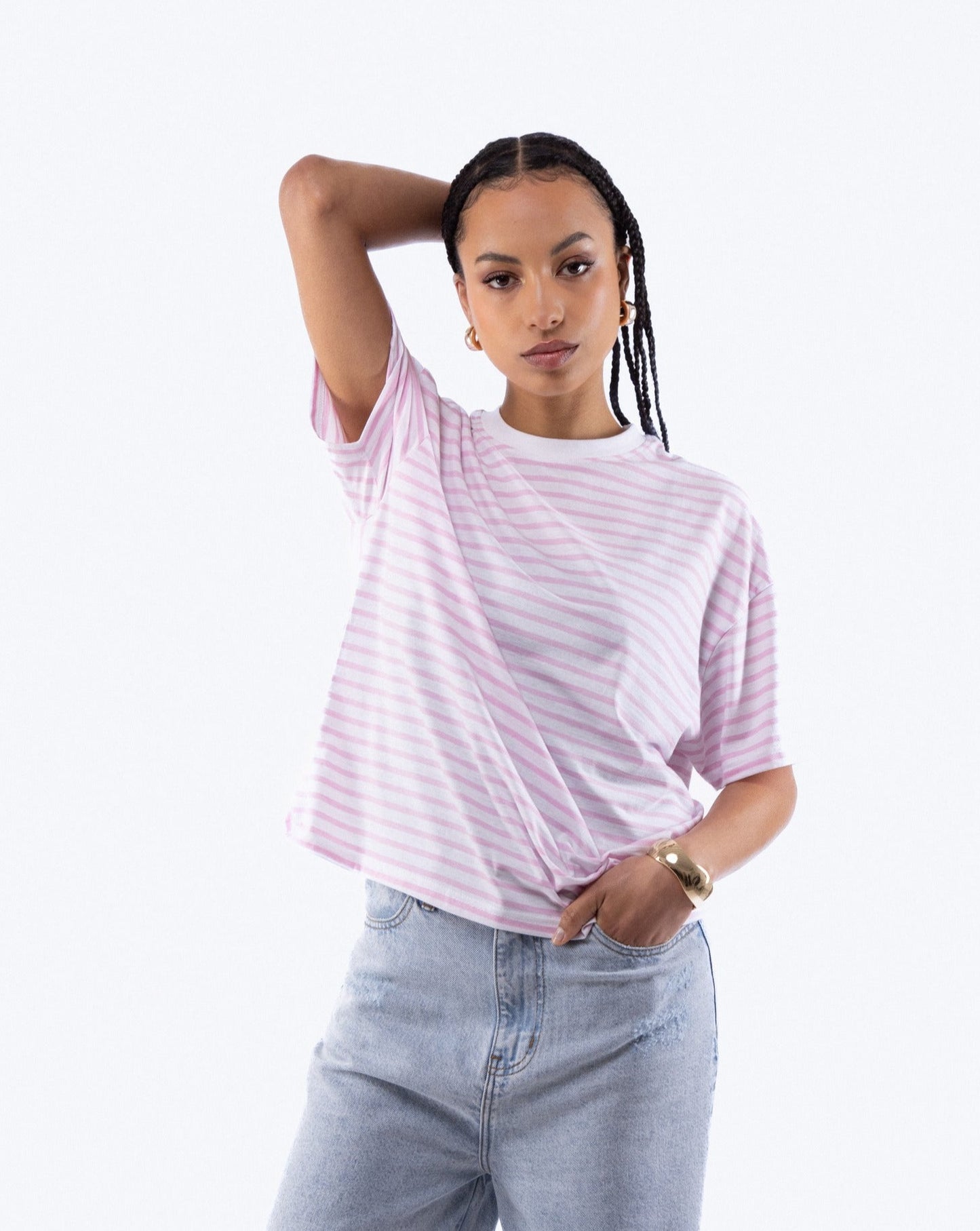 Oversized Stripe Tee, SILKROAD DAUGHTERS , Shirts & Tops, Oversized Stripe Tee