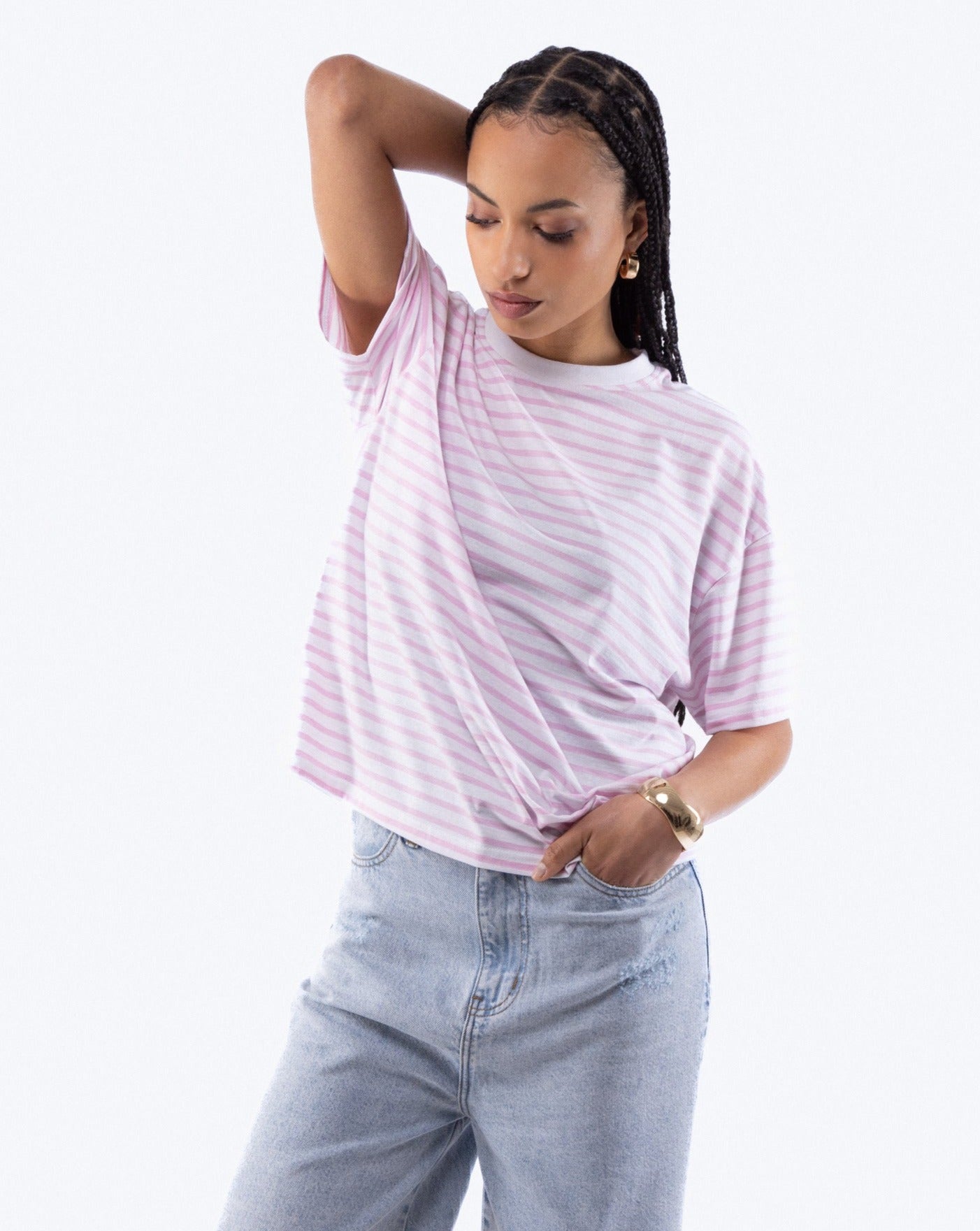 Oversized Stripe Tee, SILKROAD DAUGHTERS , Shirts & Tops, Oversized Stripe Tee