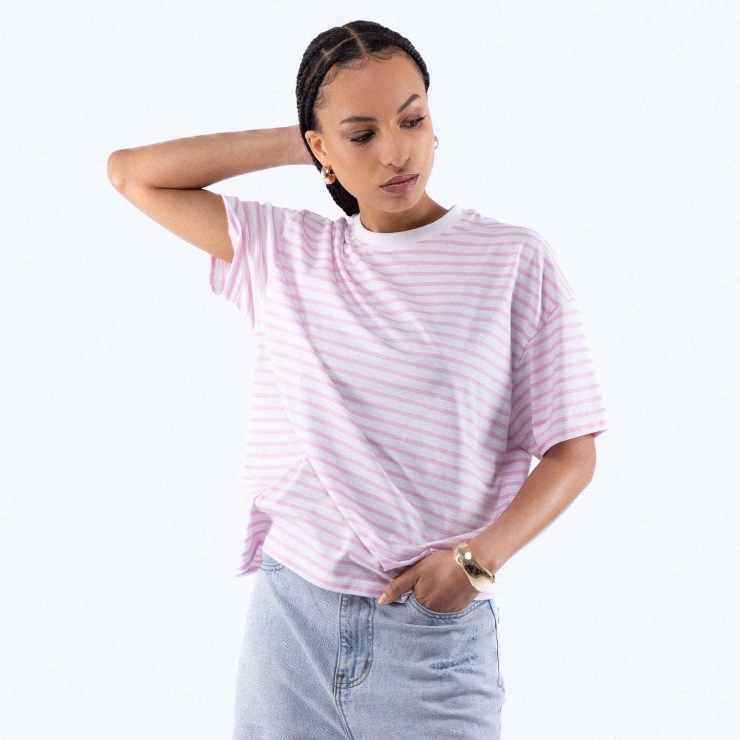 Oversized Stripe Tee, SILKROAD DAUGHTERS , Shirts & Tops, Oversized Stripe Tee