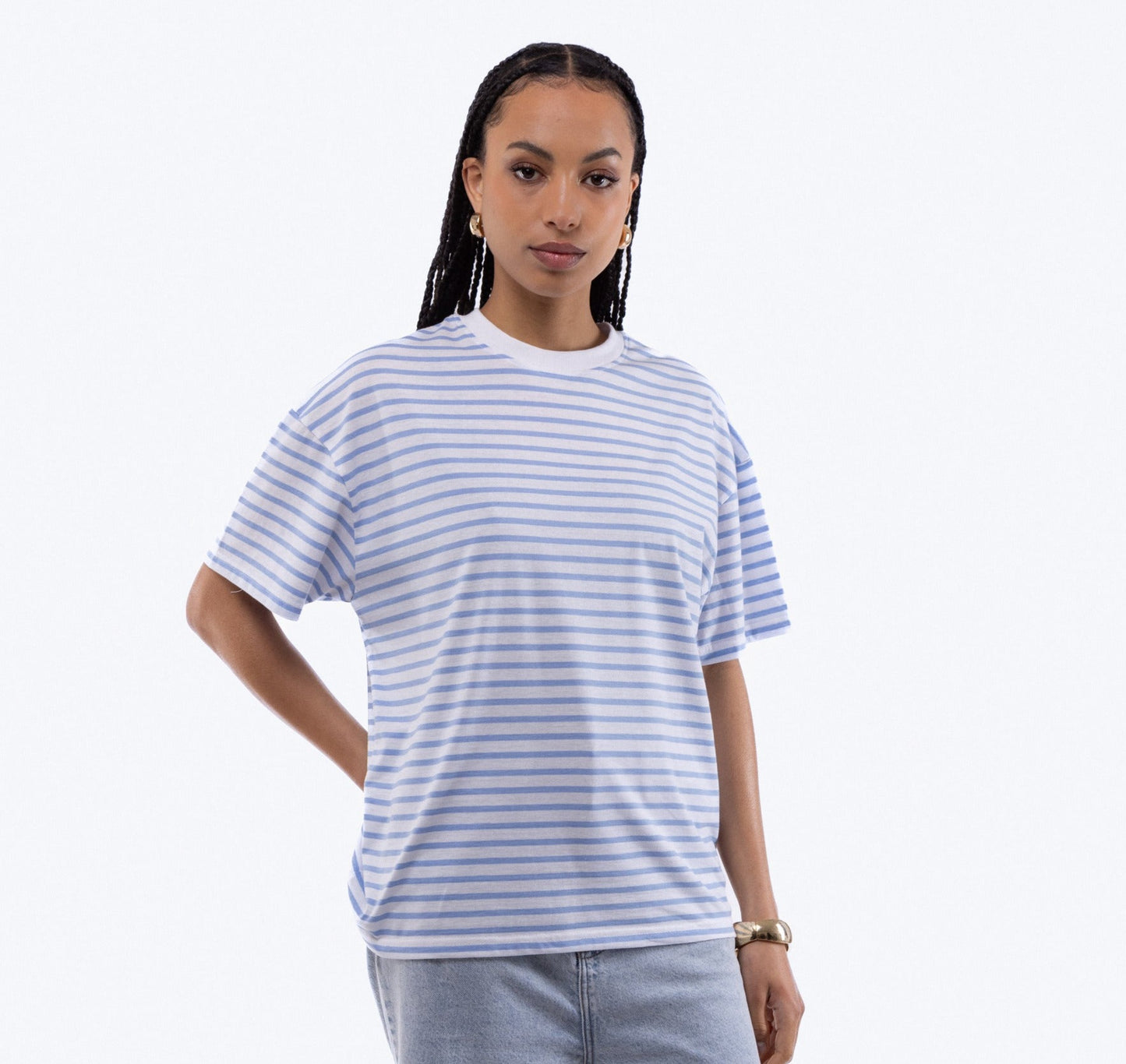 Oversized Stripe Tee, SILKROAD DAUGHTERS , Shirts & Tops, Oversized Stripe Tee