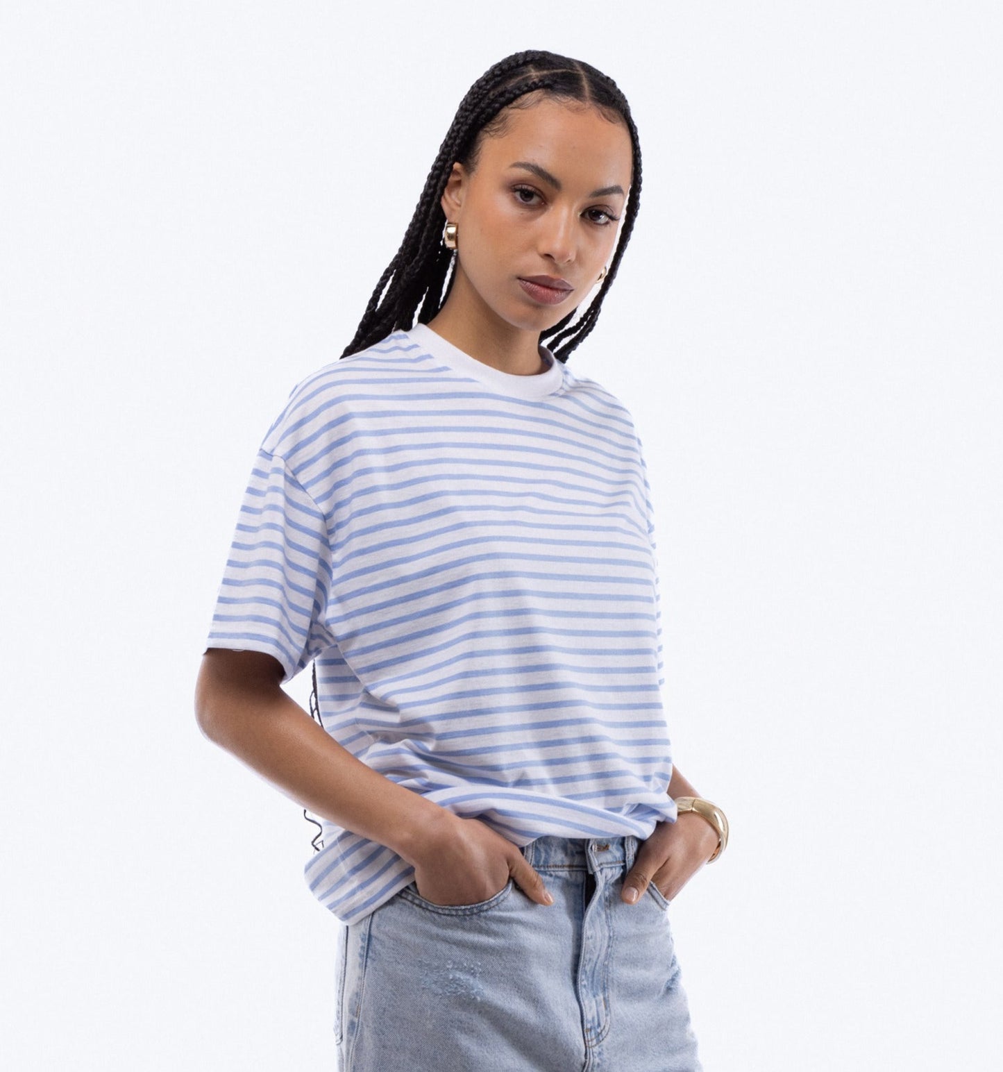 Oversized Stripe Tee, SILKROAD DAUGHTERS , Shirts & Tops, Oversized Stripe Tee