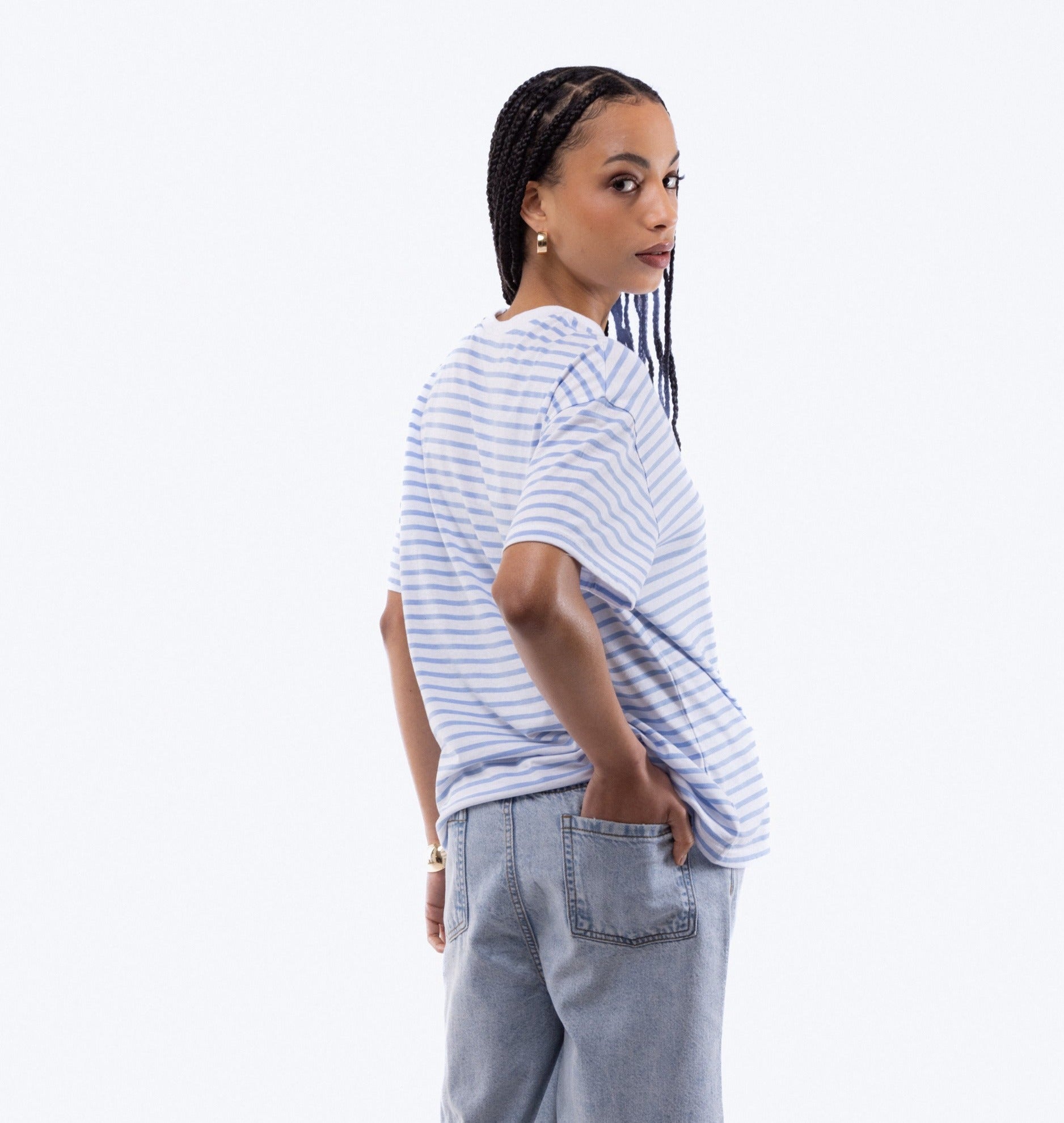 Oversized Stripe Tee, SILKROAD DAUGHTERS , Shirts & Tops, Oversized Stripe Tee