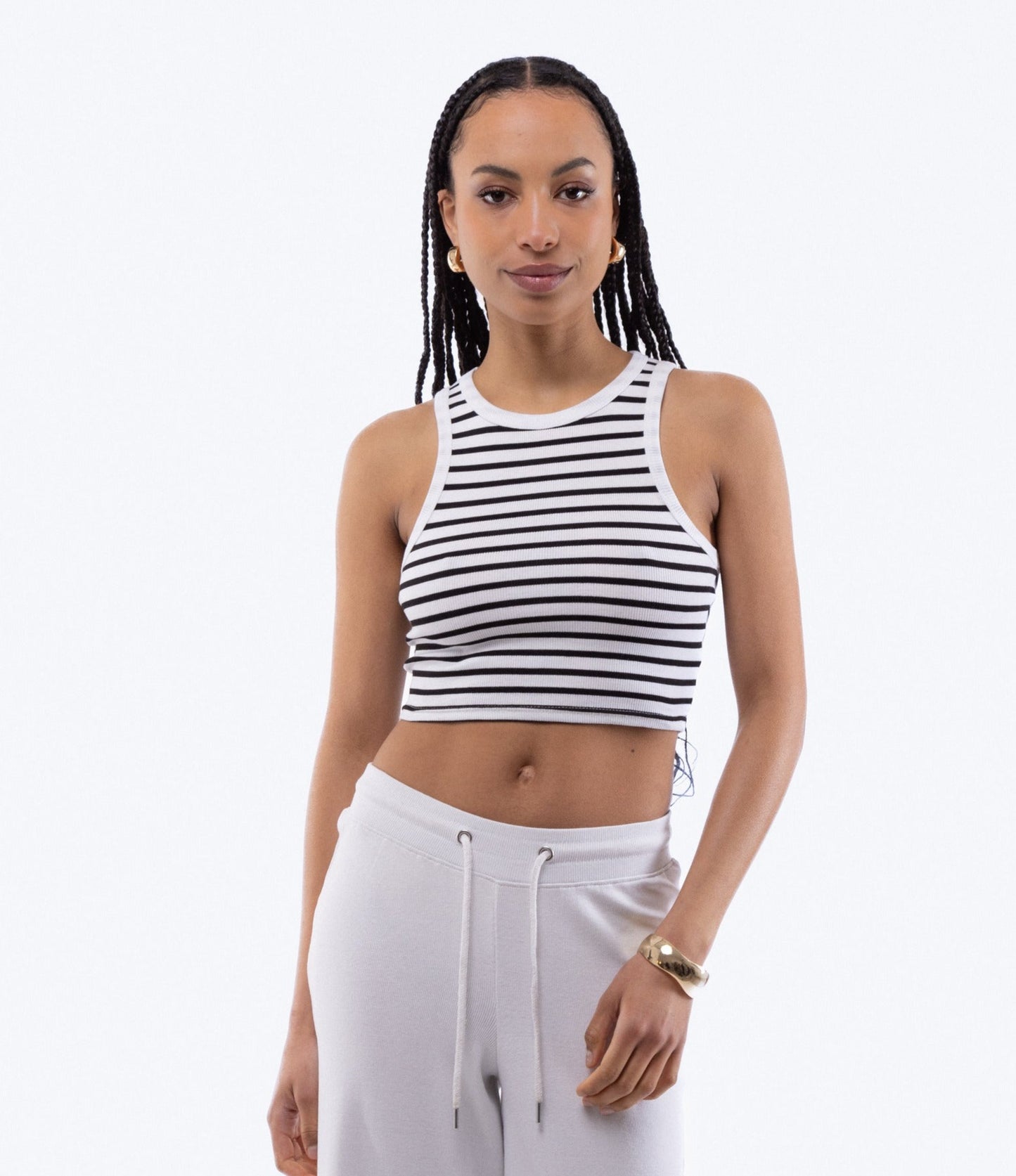 Stripe Rib Racer Top, SILKROAD DAUGHTERS , Shirts & Tops, Stripe Rib Racer Top