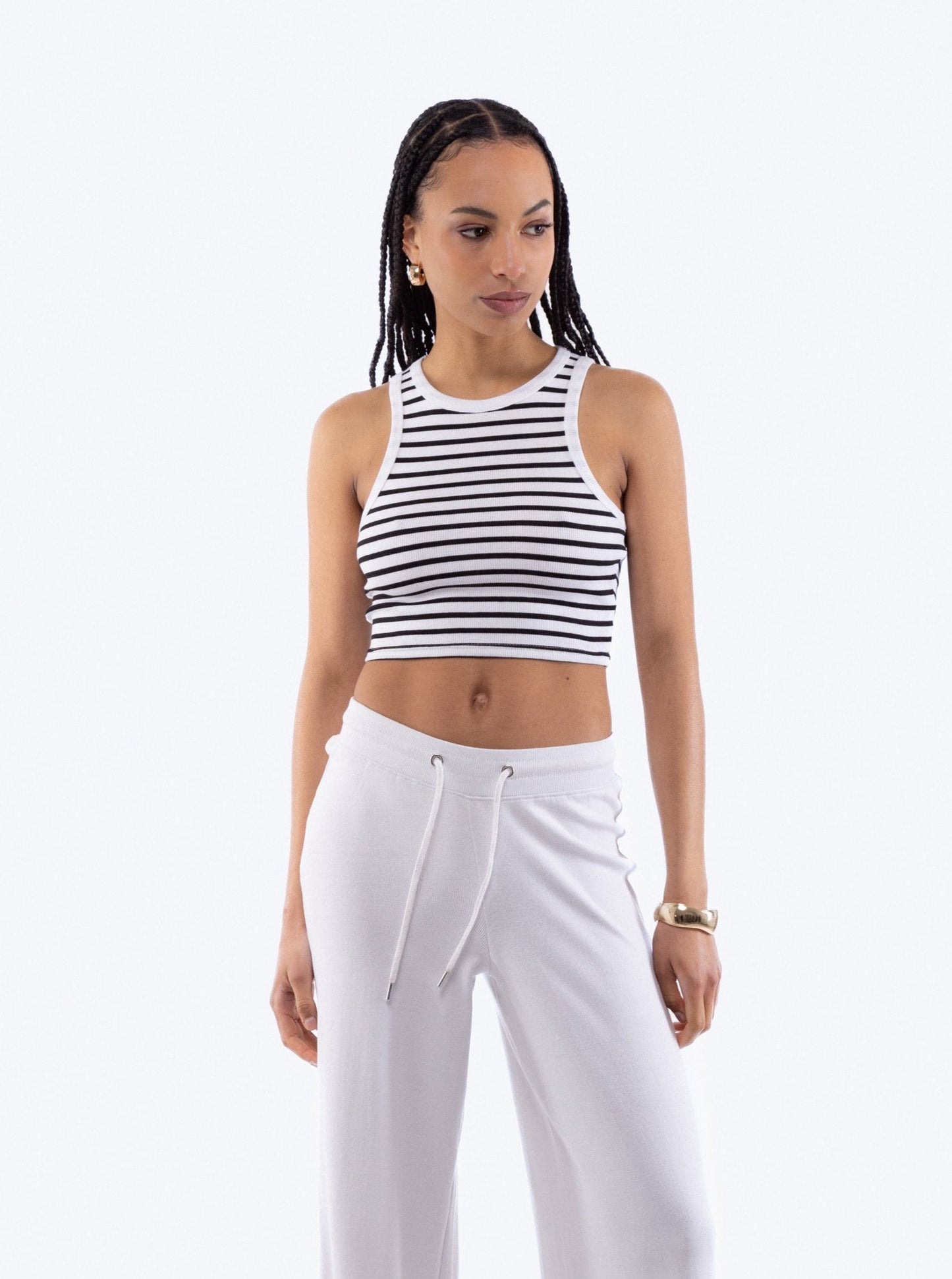 Stripe Rib Racer Top, SILKROAD DAUGHTERS , Shirts & Tops, Stripe Rib Racer Top