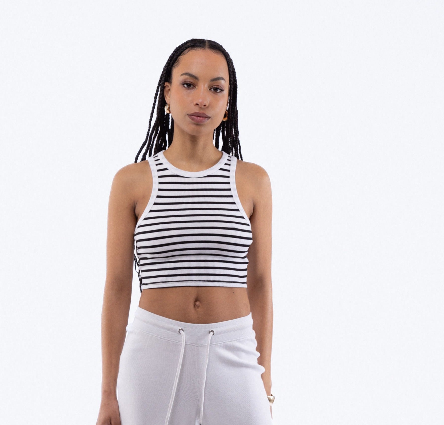 Stripe Rib Racer Top, SILKROAD DAUGHTERS , Shirts & Tops, Stripe Rib Racer Top