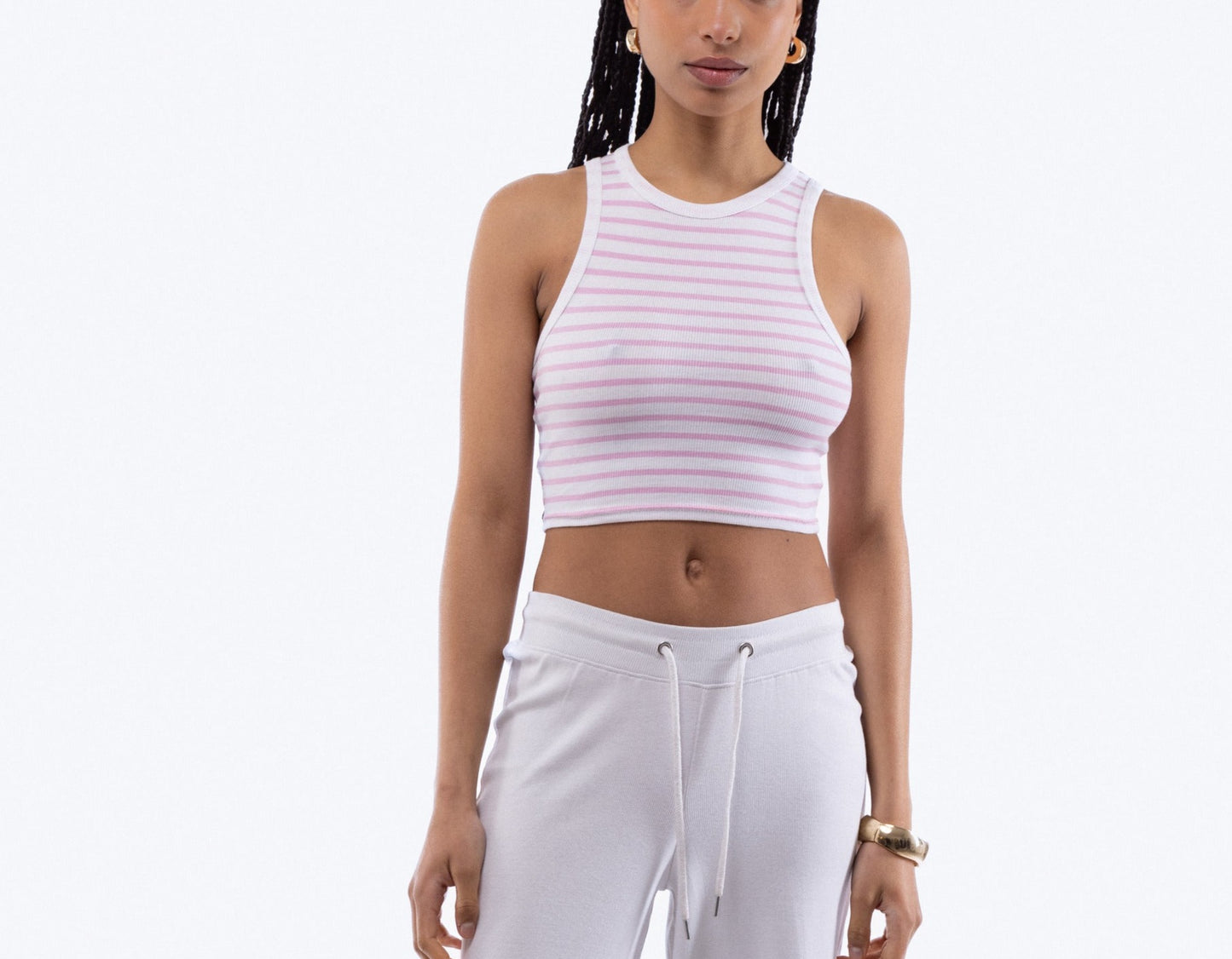 Stripe Rib Racer Top, SILKROAD DAUGHTERS , Shirts & Tops, Stripe Rib Racer Top