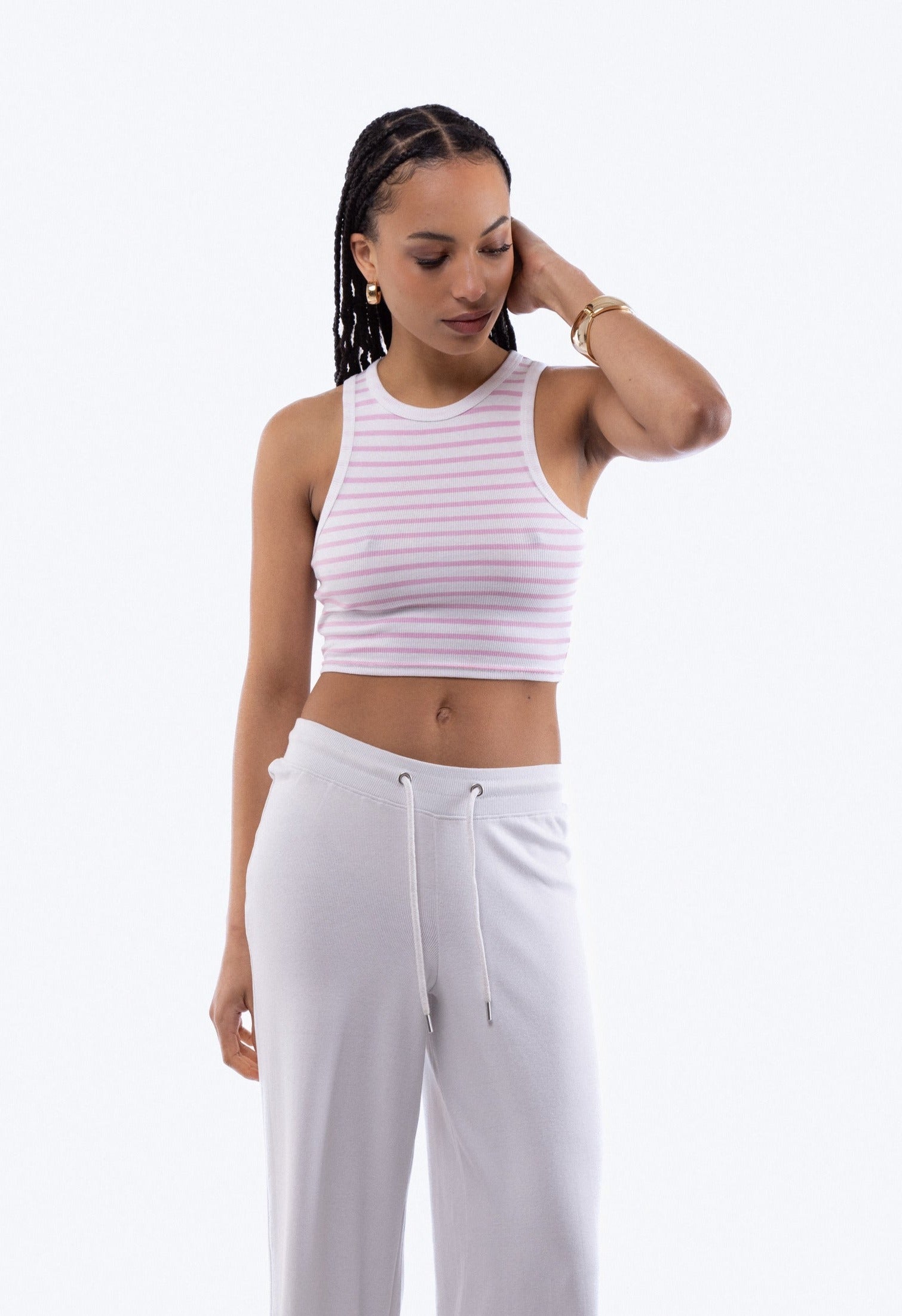 Stripe Rib Racer Top, SILKROAD DAUGHTERS , Shirts & Tops, Stripe Rib Racer Top