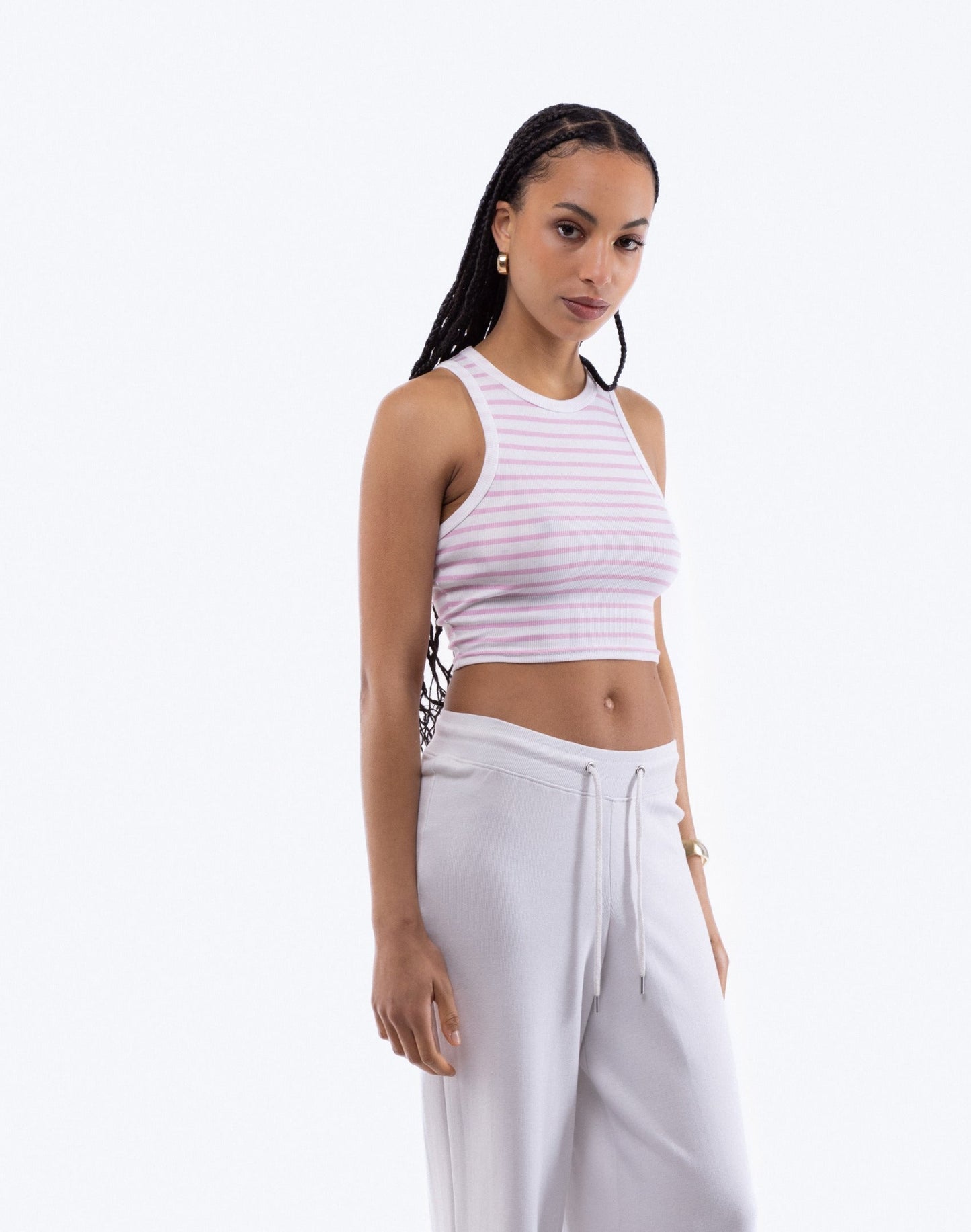 Stripe Rib Racer Top, SILKROAD DAUGHTERS , Shirts & Tops, Stripe Rib Racer Top