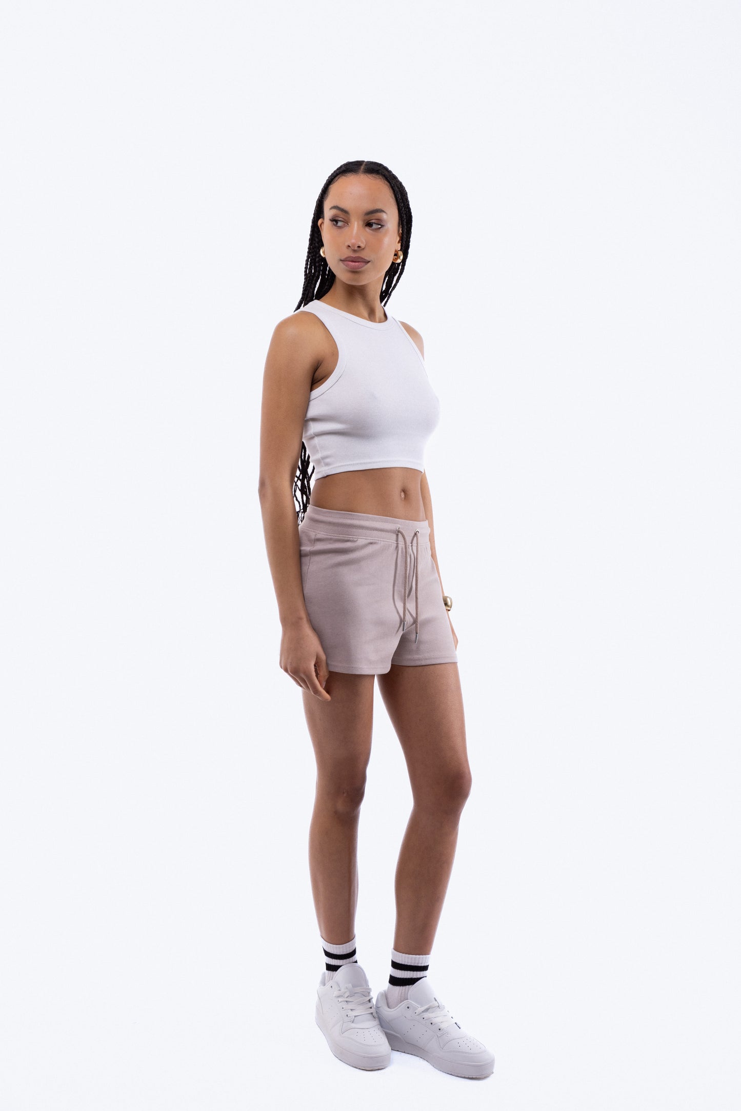 Rib Tie Waist Shorts, SILKROAD DAUGHTERS , Shorts, Rib Tie Waist Shorts