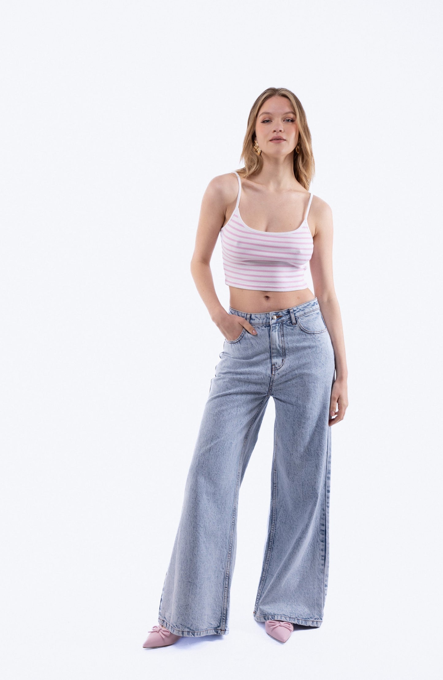 Stripe Crop Cami Top, SILKROAD DAUGHTERS , Shirts & Tops, Stripe Crop Cami Top