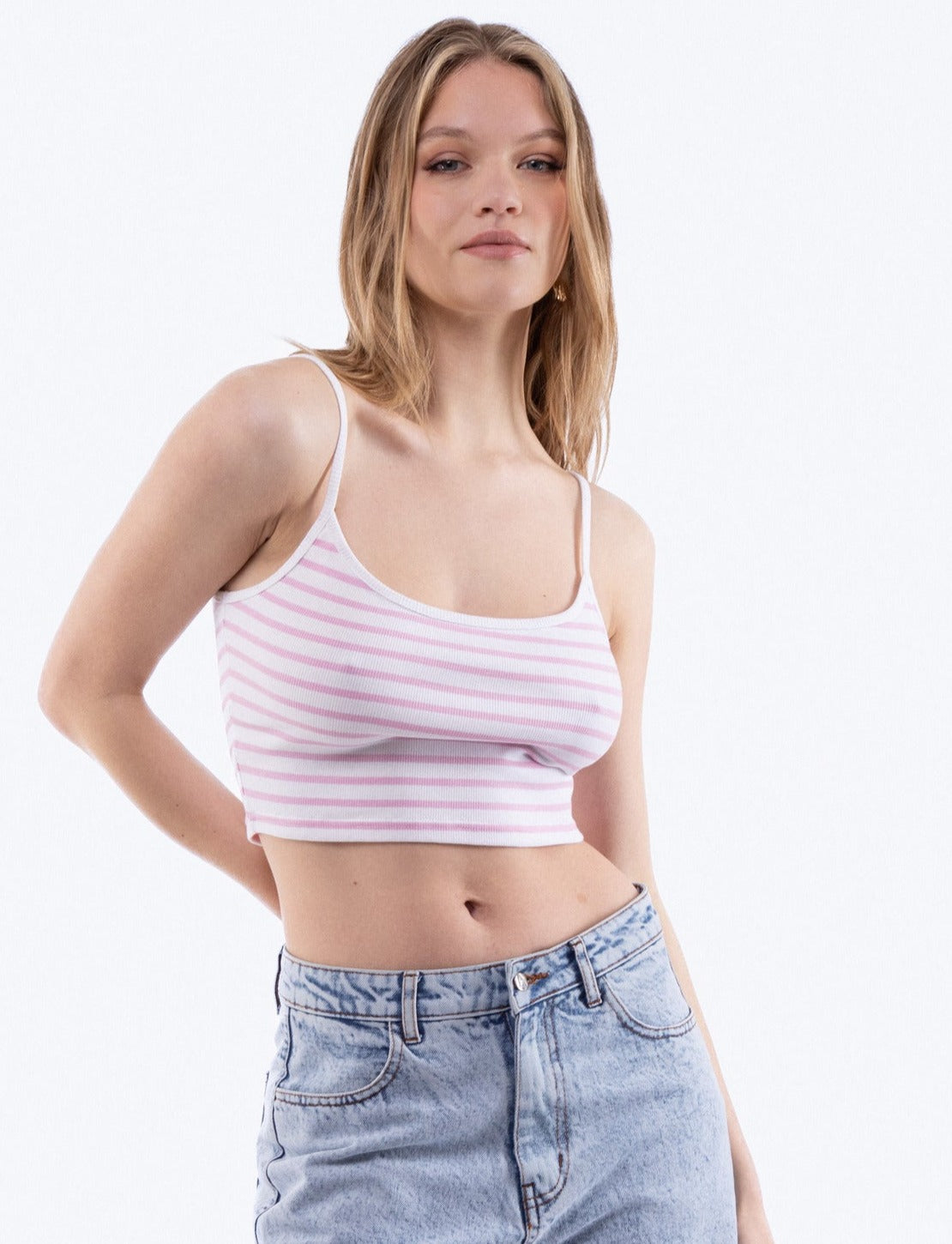 Stripe Crop Cami Top, SILKROAD DAUGHTERS , Shirts & Tops, Stripe Crop Cami Top