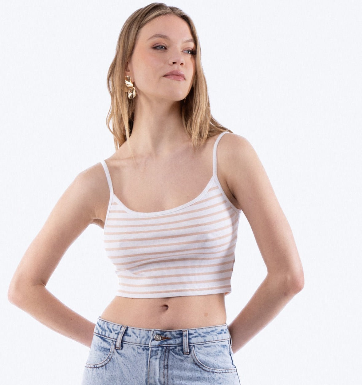 Stripe Crop Cami Top, SILKROAD DAUGHTERS , Shirts & Tops, Stripe Crop Cami Top