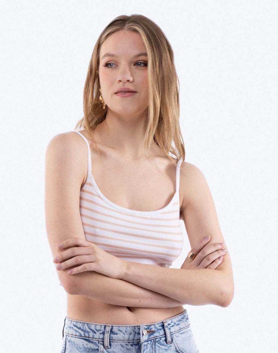 Stripe Crop Cami Top, SILKROAD DAUGHTERS , Shirts & Tops, Stripe Crop Cami Top