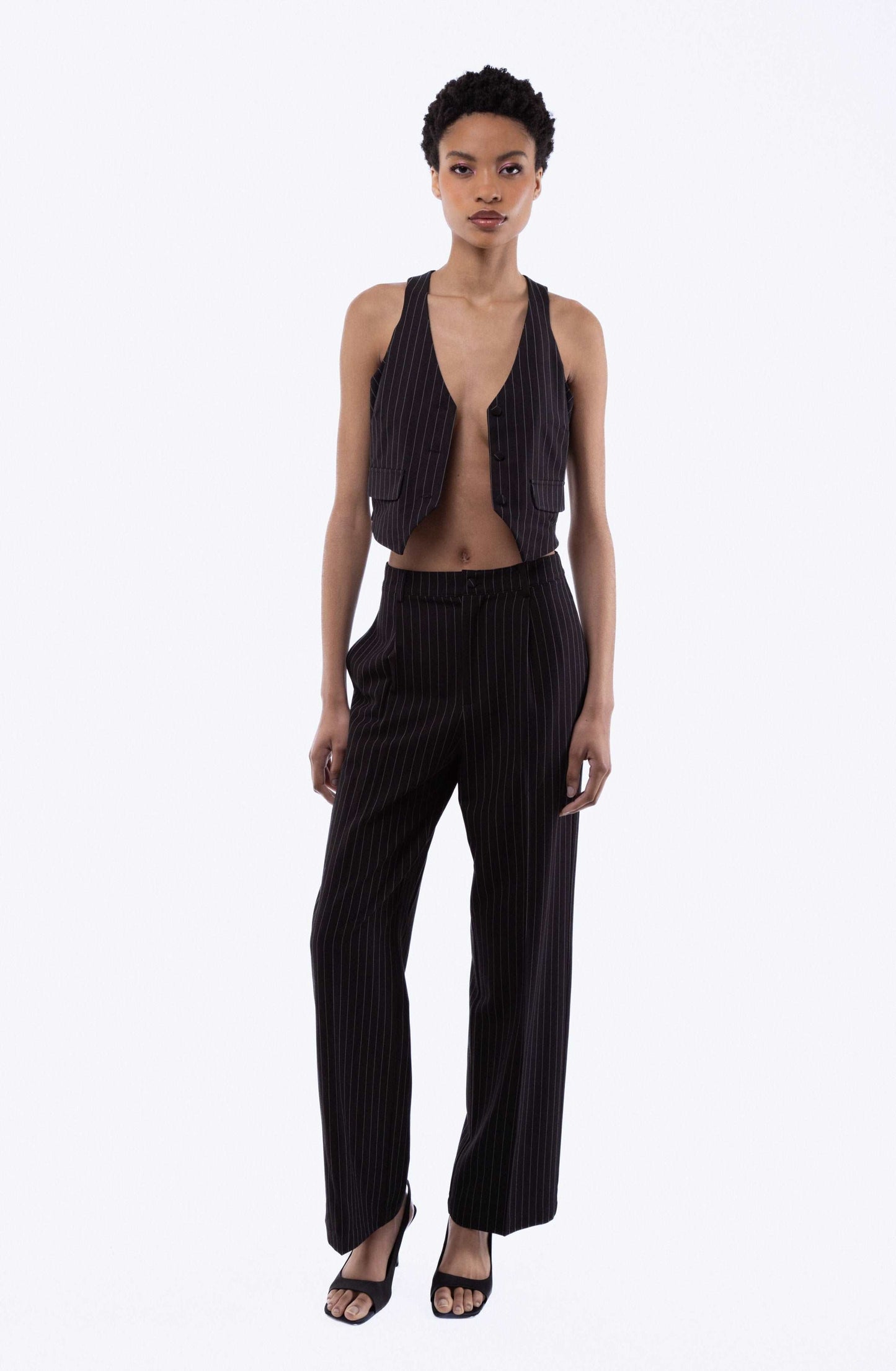 Amahle Pinstripe Wide Leg Trousers