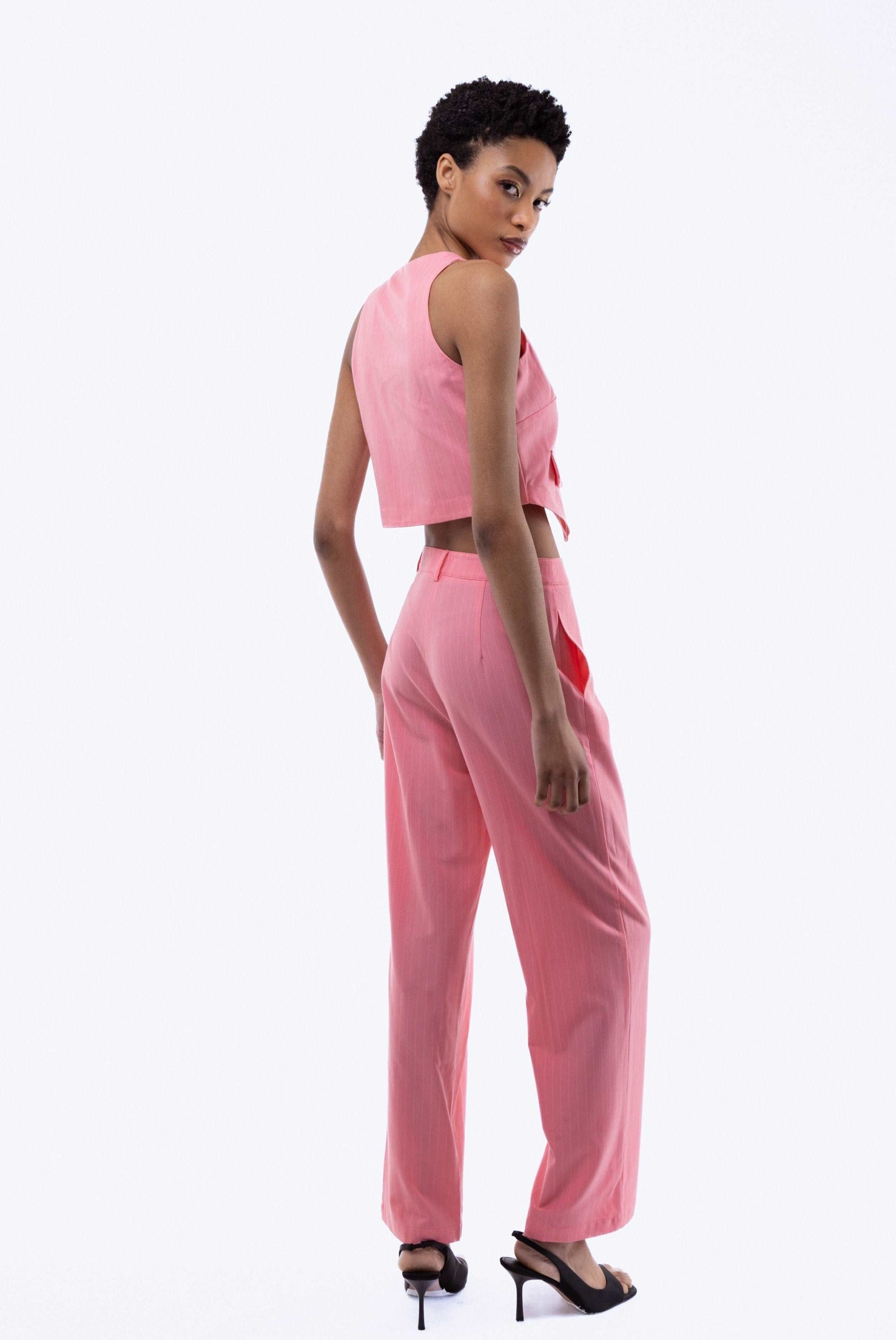 Amahle Pinstripe Wide Leg Trousers