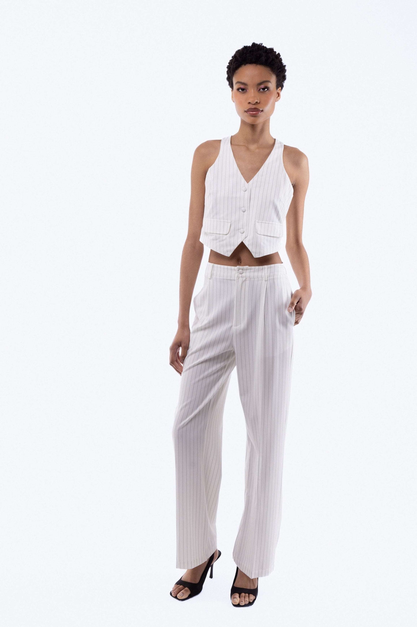 Amahle Pinstripe Wide Leg Trousers