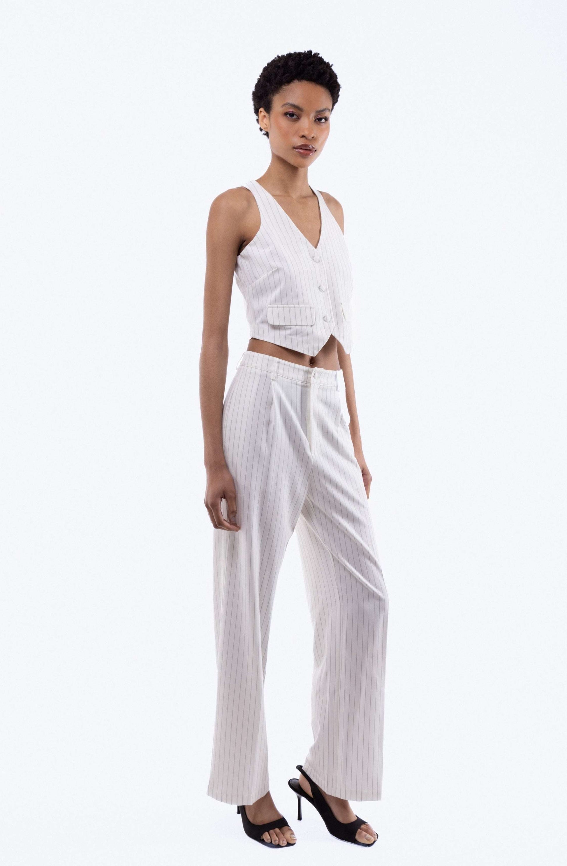 Amahle Pinstripe Wide Leg Trousers