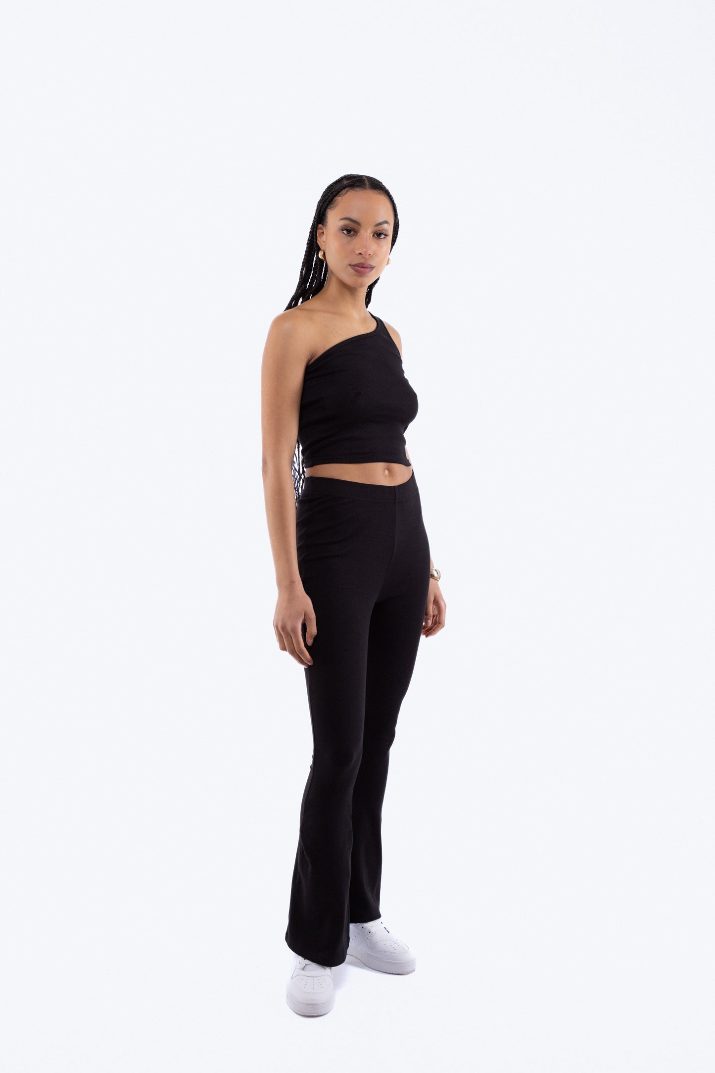 Rib Fit and Flare Trousers